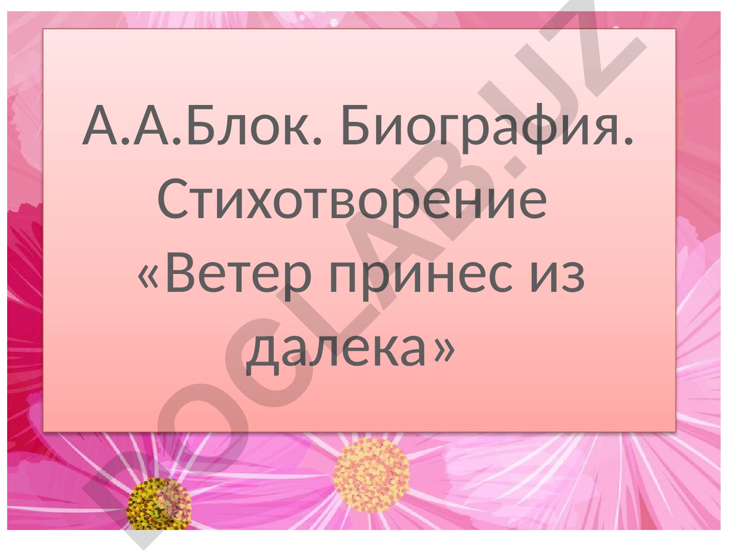А.А. Блок: биография и творчество, русская литература XIX-XX веков