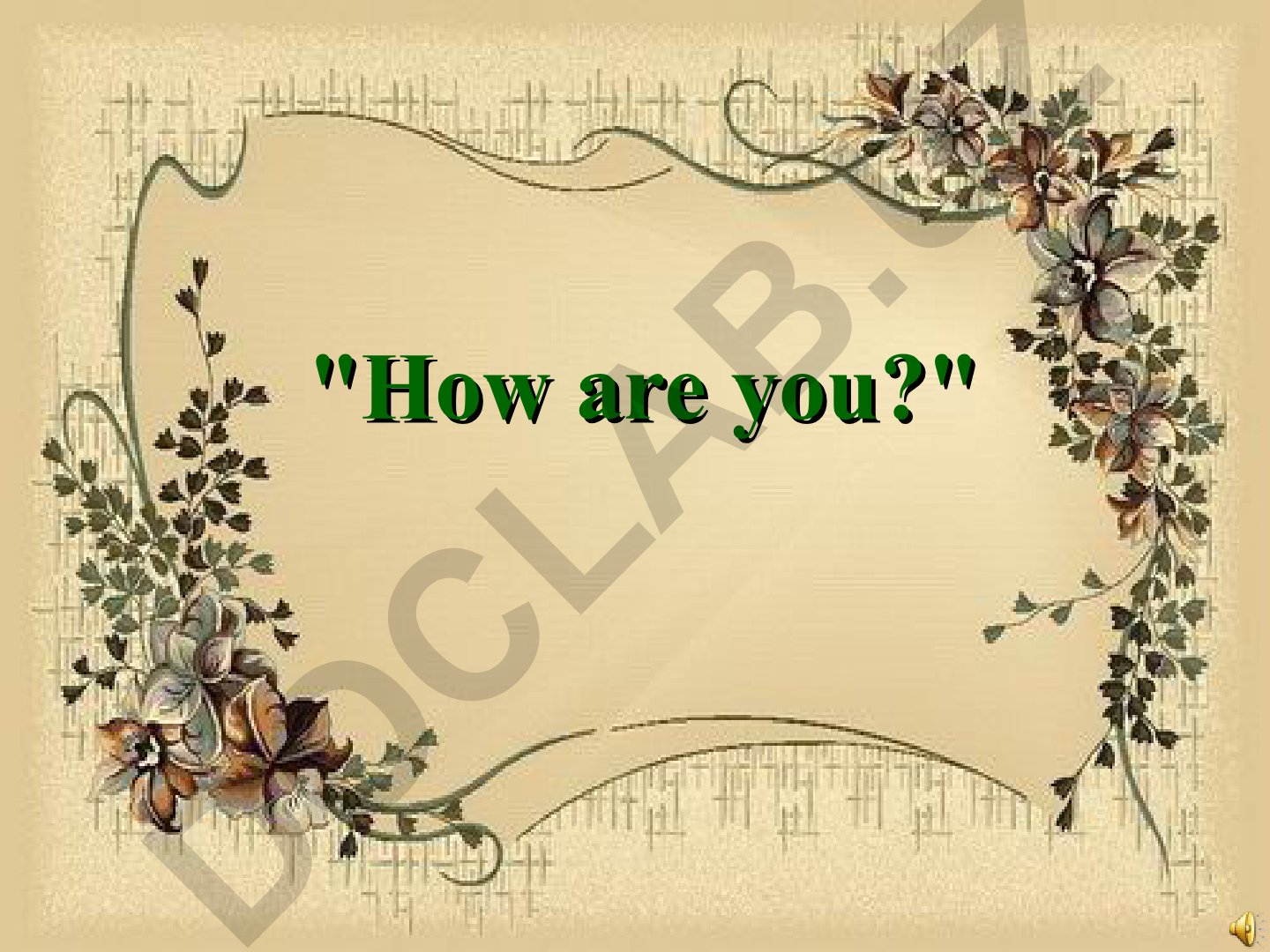 Emotional states and greetings dialogue