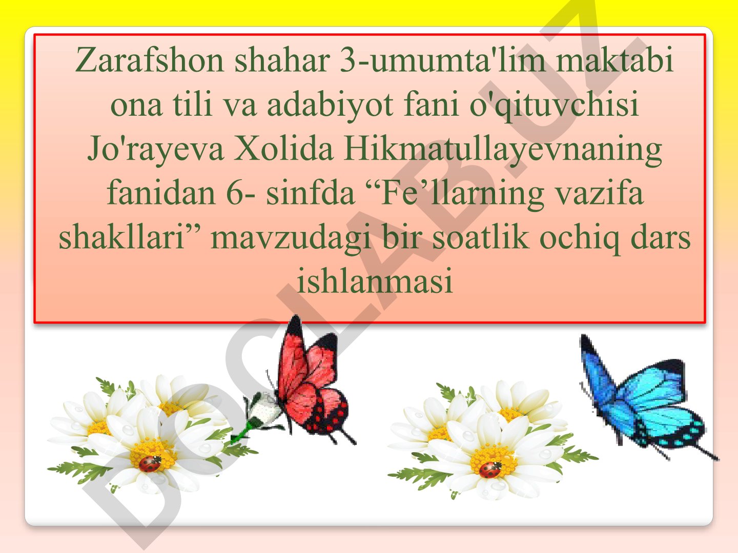 Fe’llarning vazifa shakllari