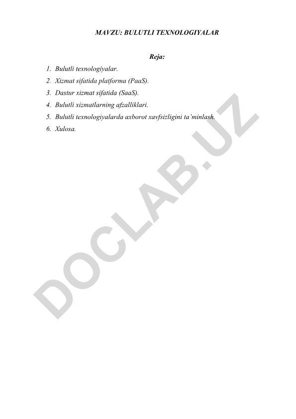 Bulutli texnologiyalar