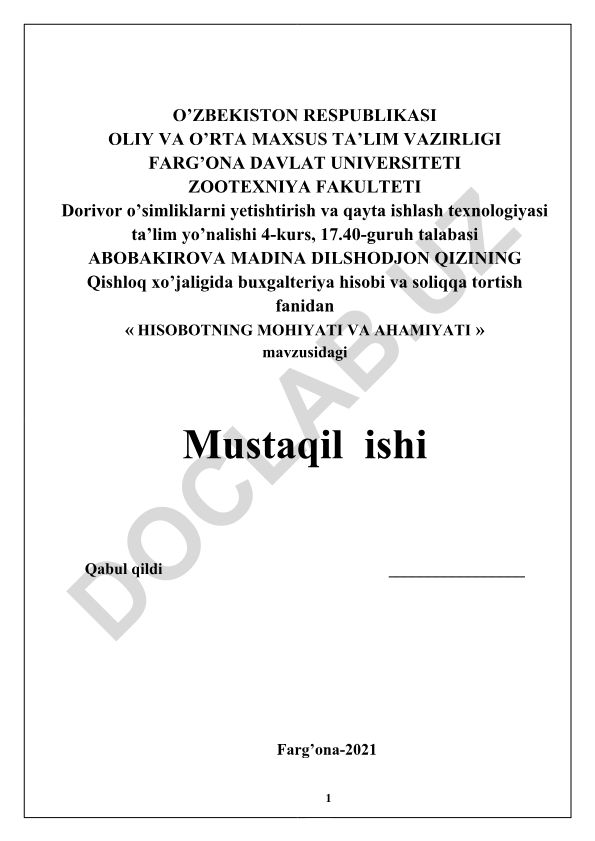 Hisobotning mohiyati va ahamiyati