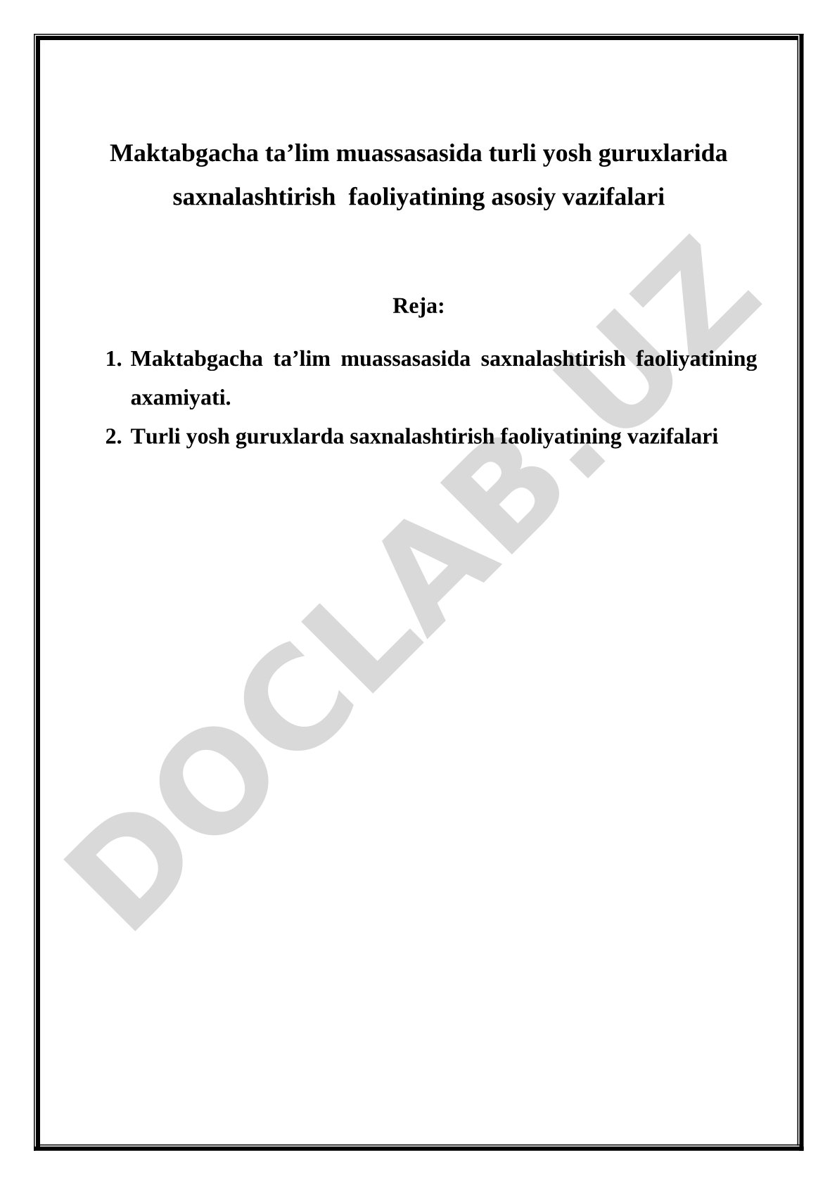 Maktabgacha ta'lim muassasasida turli yosh guruhlarida sahnalashtirish faoliyatining asosiy vazifalari