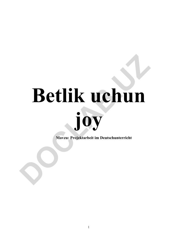 Projektarbeit im Deutschunterricht