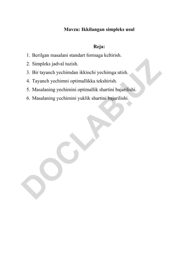 Ikkilangan simpleks usul