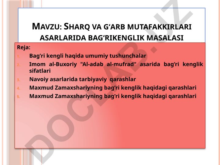 Sharq va gʻarb mutafakkirlari asarlarida bagʻrikenglik masalasi