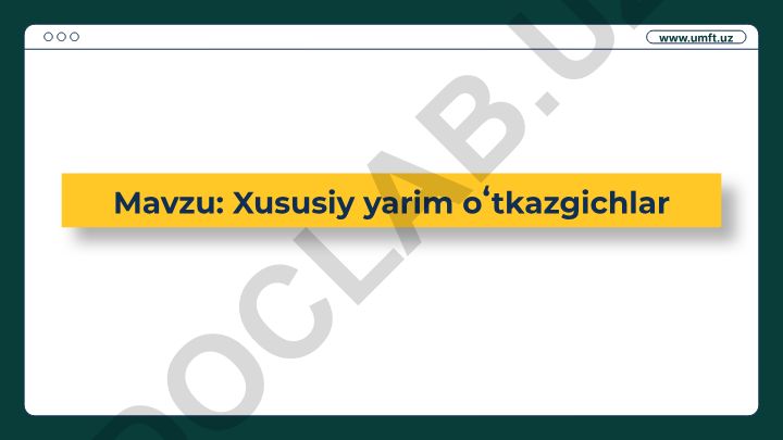 Xususiy yarim oʻtkazgichlar