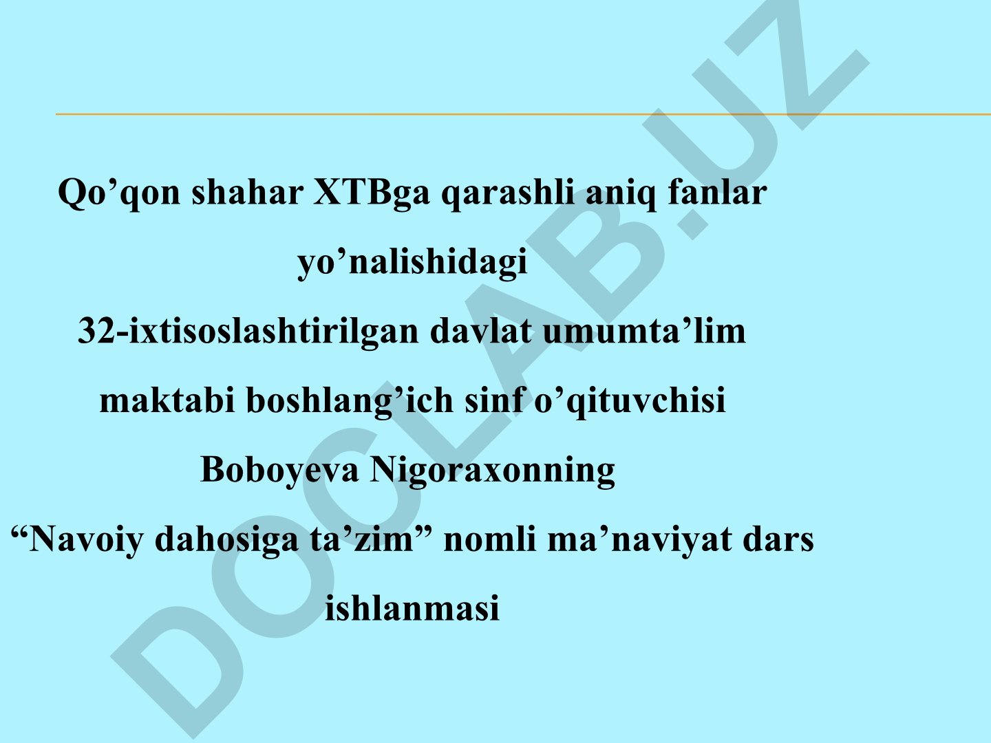 Alisher Navoiy hayoti va ijodiga bag'ishlangan ma'naviyat darsi