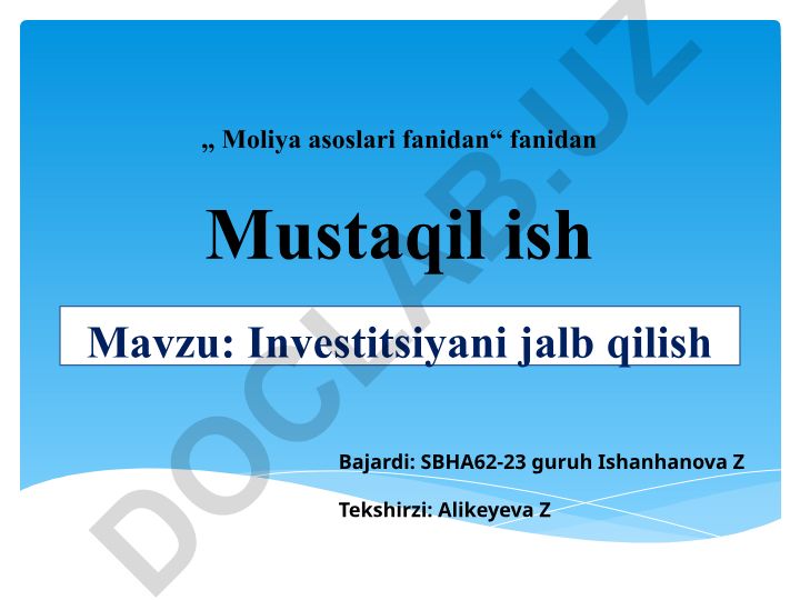 Investitsiyani jalb qilish