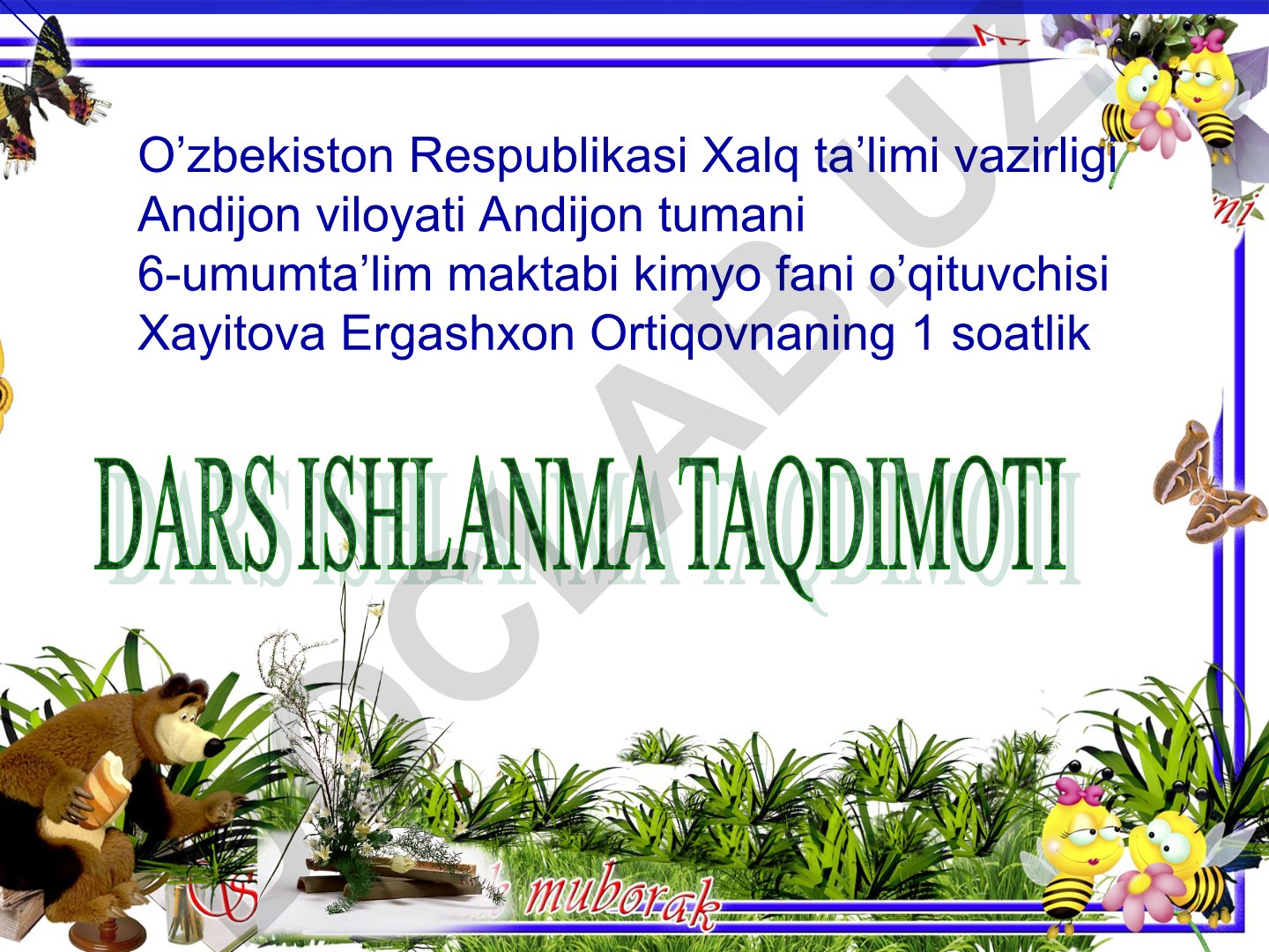 Kimyo fanida fanlararo aloqalar va argon atomi massasi hisobi