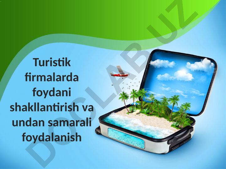 Turistik firmalarda foydani shakllantirish va undan samarali foydalanish