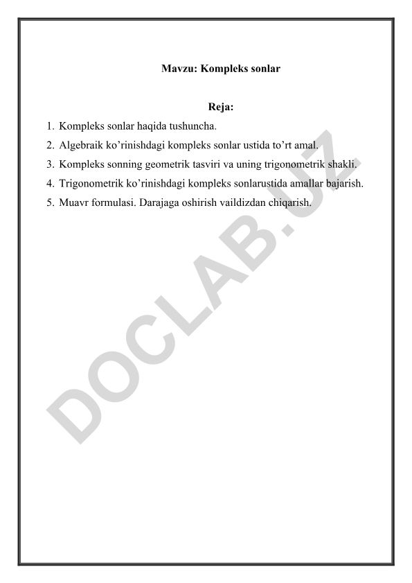 Kompleks sonlar