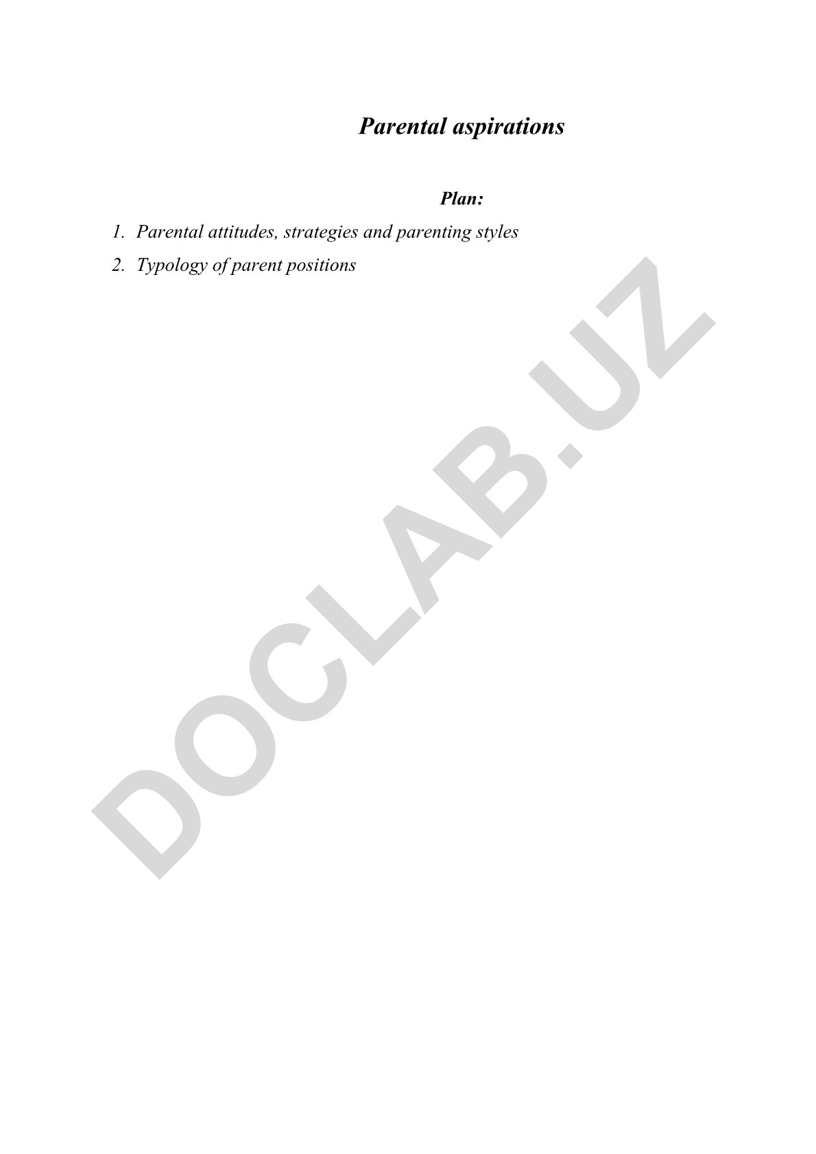 Parental aspirations and their influence on child development
