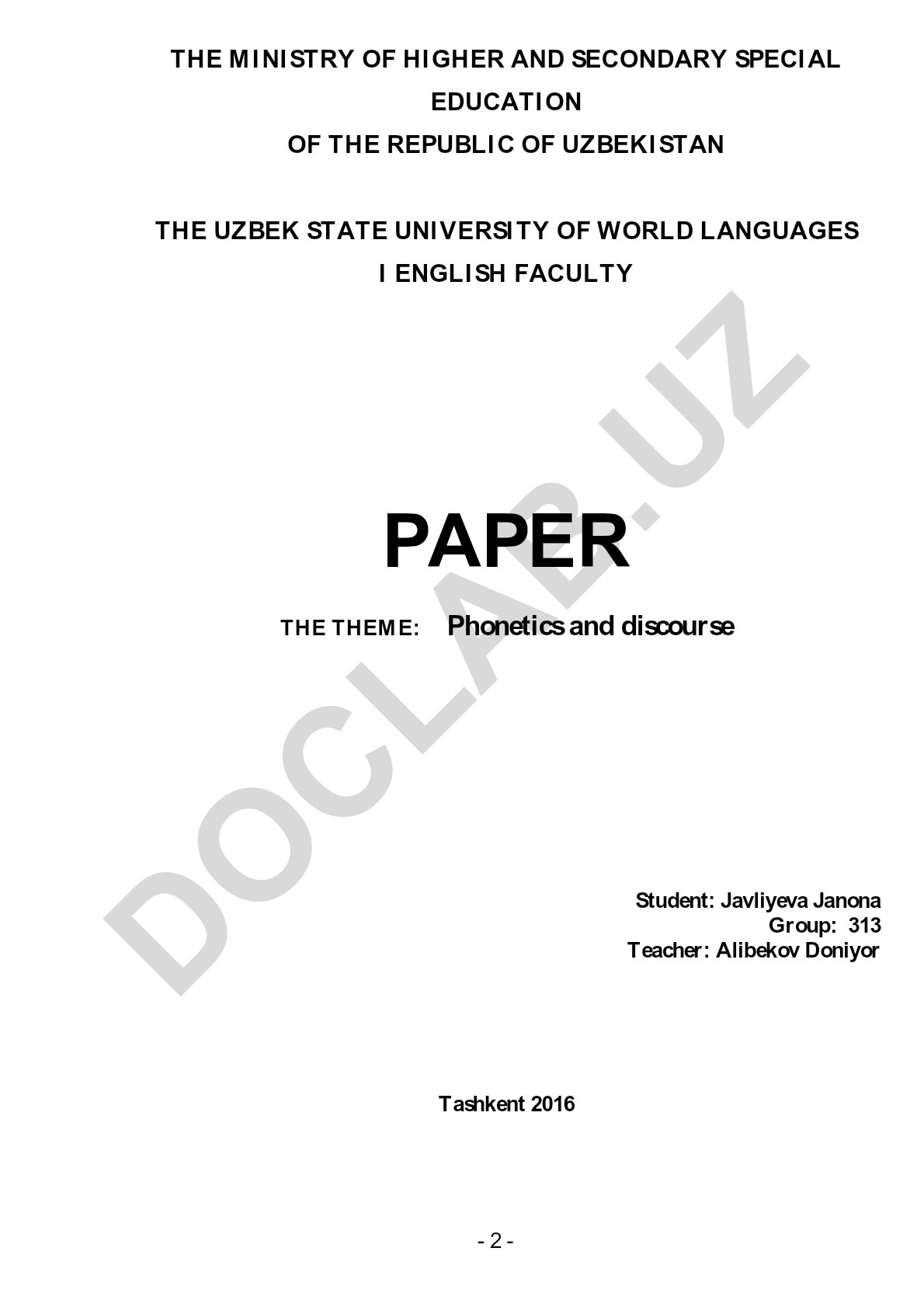Phonetics and discourse