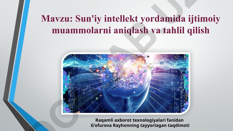 Sun'iy intellekt yordamida ijtimoiy muammolarni aniqlash va tahlil qilish