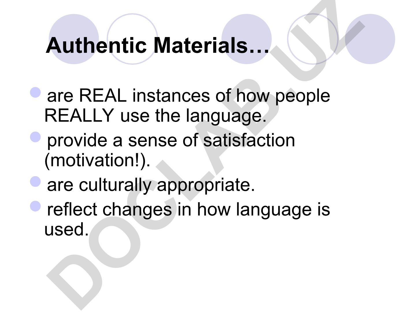 Authentic Materials in Language Teaching