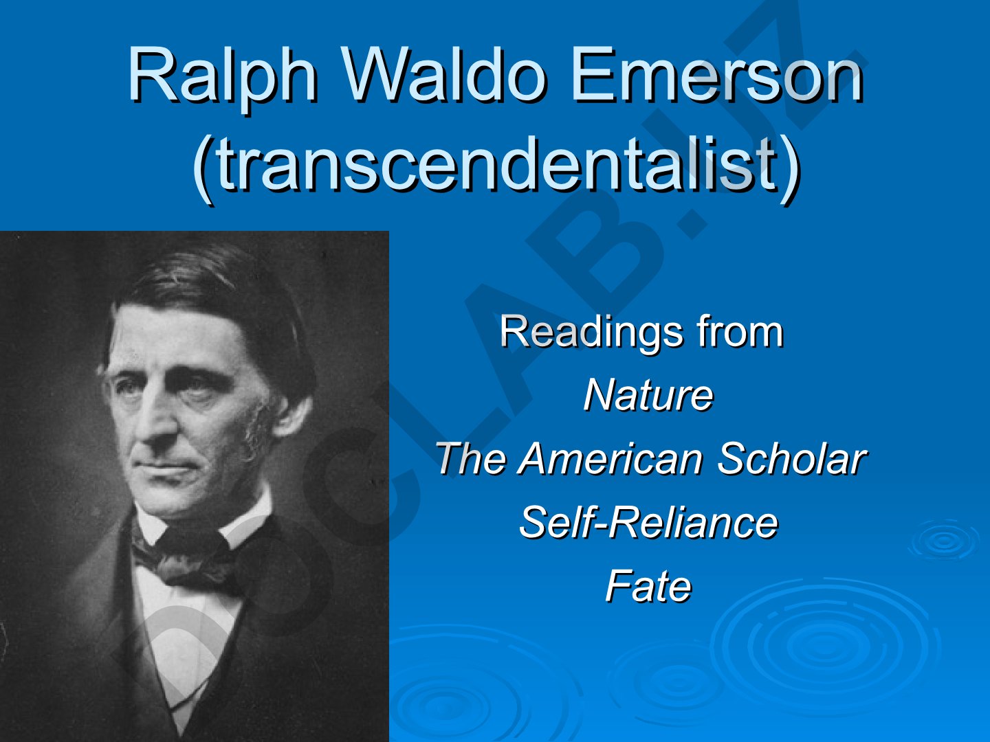 Ralph Waldo Emerson transcendentalist philosophy and Nature
