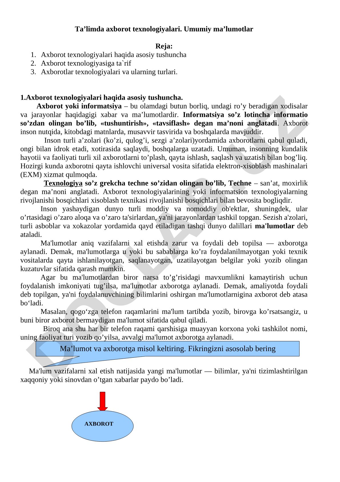 Ta'limda axborot texnologiyalari haqida asosiy tushuncha