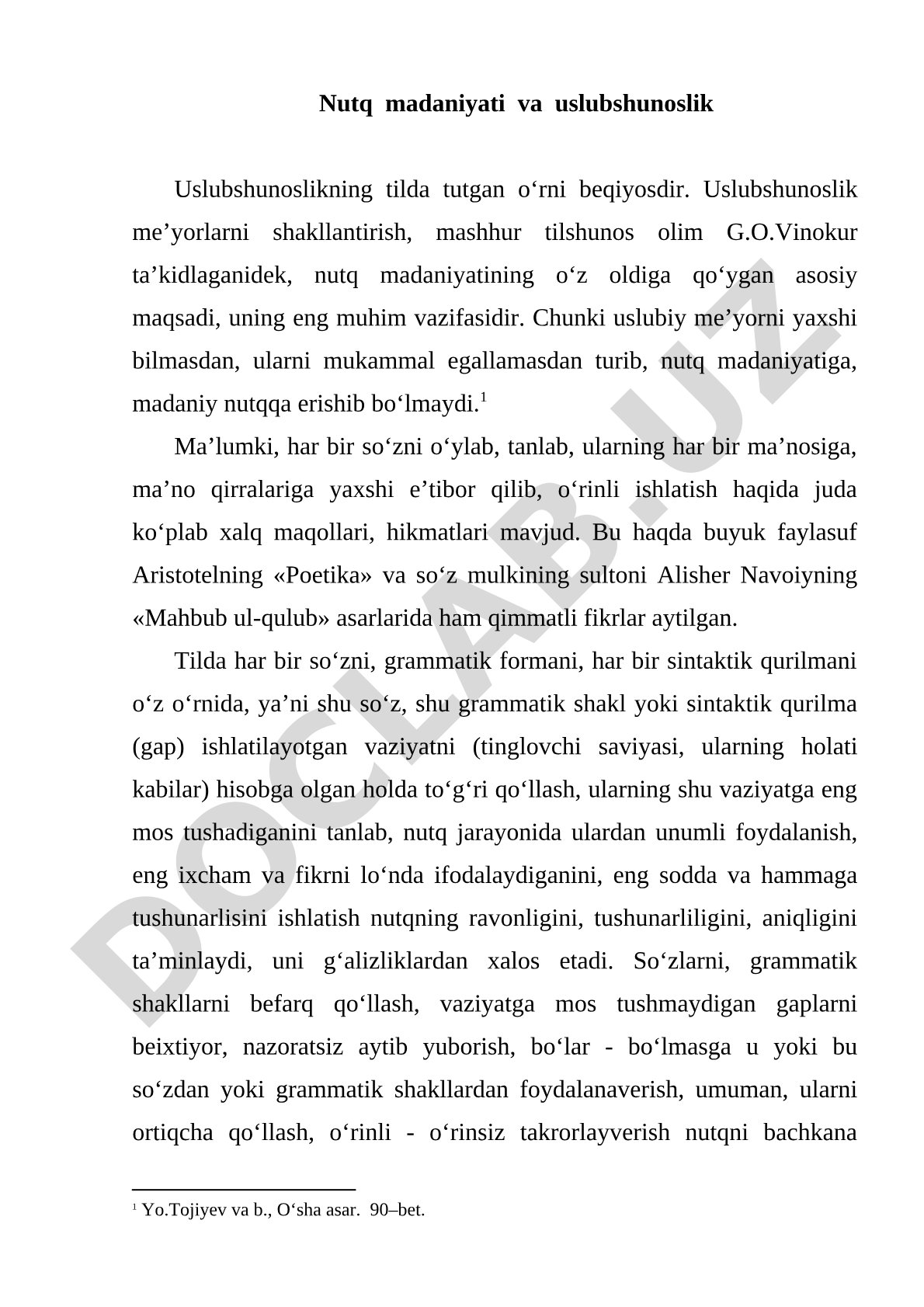 Nutq madaniyati va uslubshunoslik