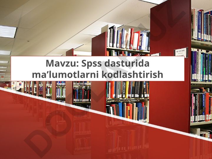 SPSS dasturida maʼlumotlarni kodlashtirish