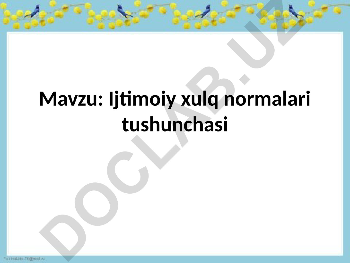 Ijtimoiy xulq normalari tushunchasi