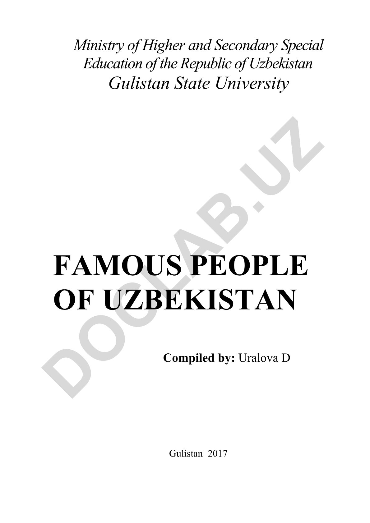 O'zbekistonning mashhur shaxslari