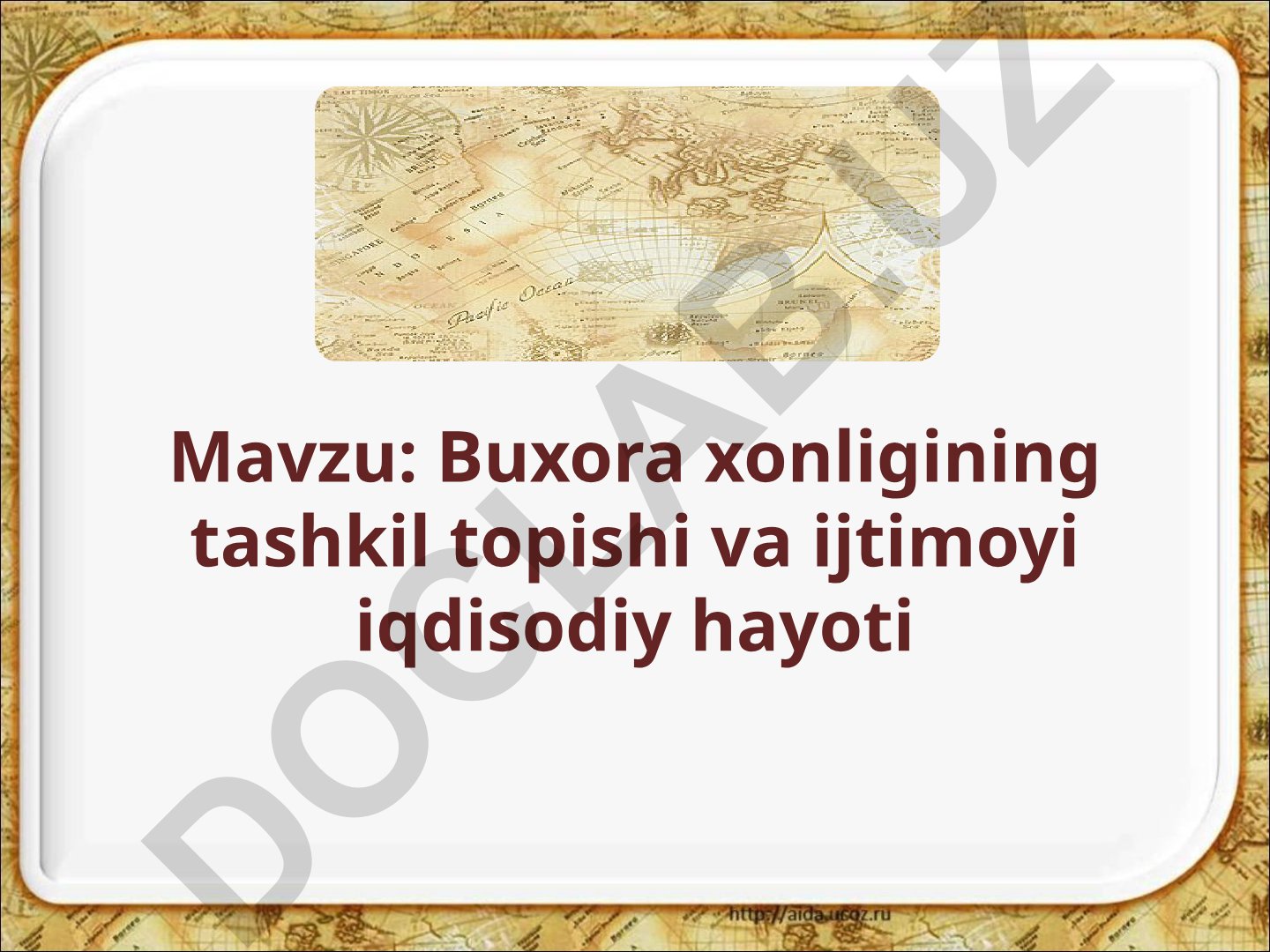 Buxora xonligining tashkil topishi va ijtimoiy iqtisodiy hayoti