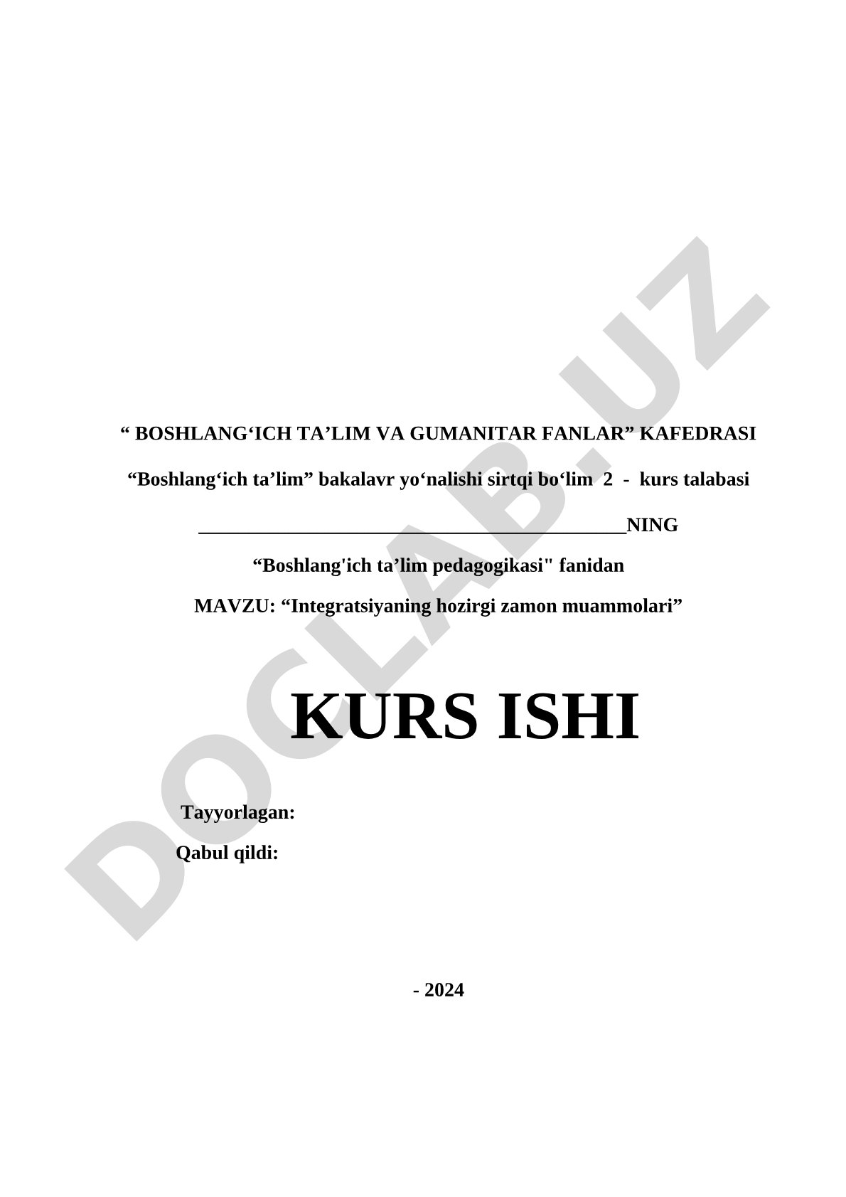 Integratsiyaning hozirgi zamon muammolari