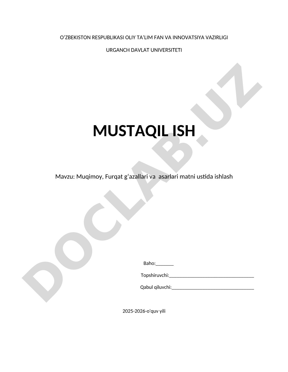 #Muqimiy, Furqat gʻazallari va asarlari matni ustida ishlash