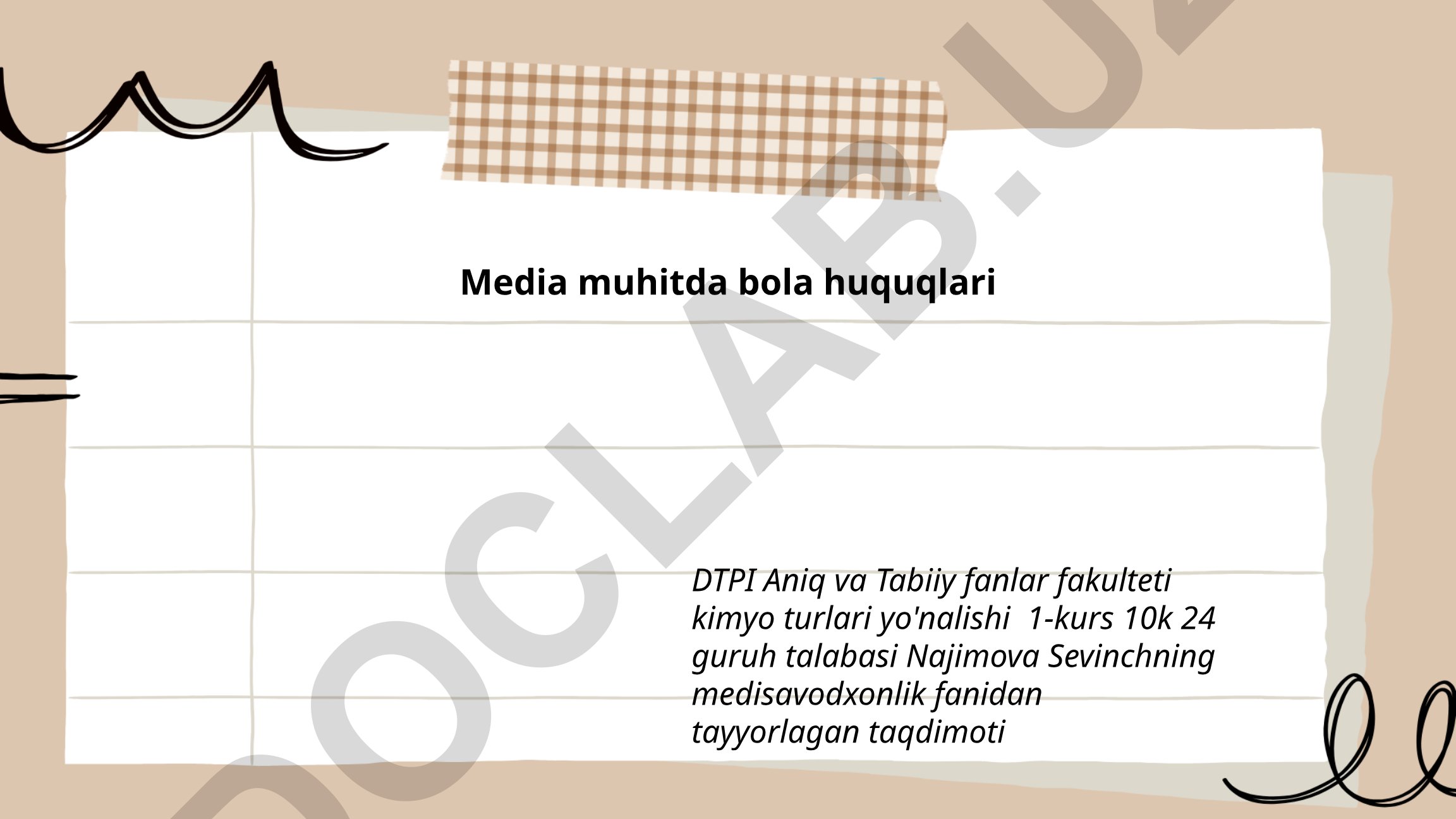 Media muhitda bola huquqlari