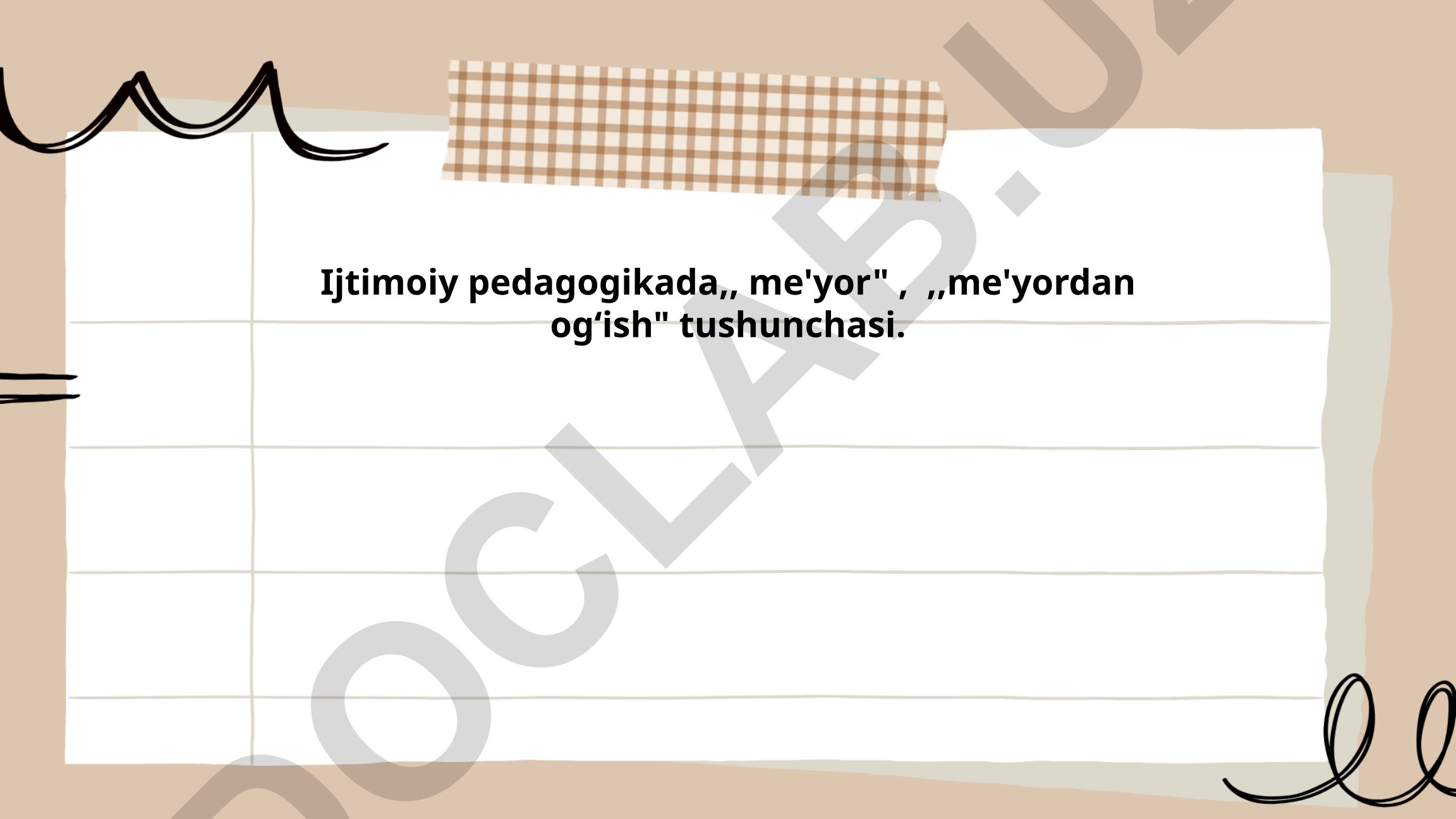 Ijtimoiy pedagogikada me'yor va me'yordan og'ish tushunchalari