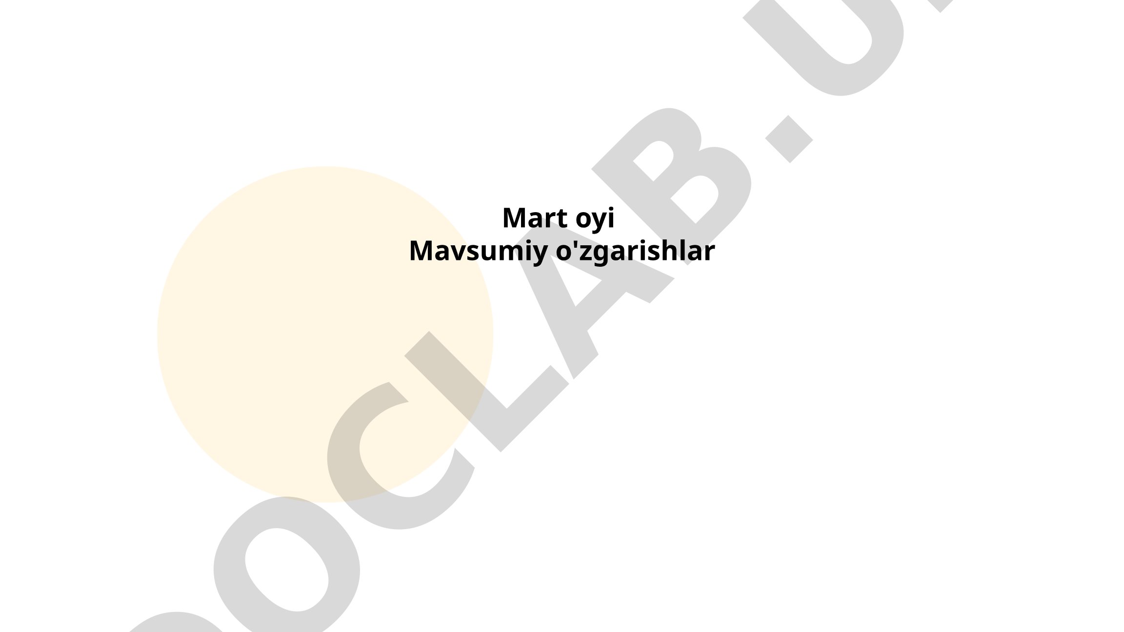 Mart oyidagi mavsumiy o'zgarishlar