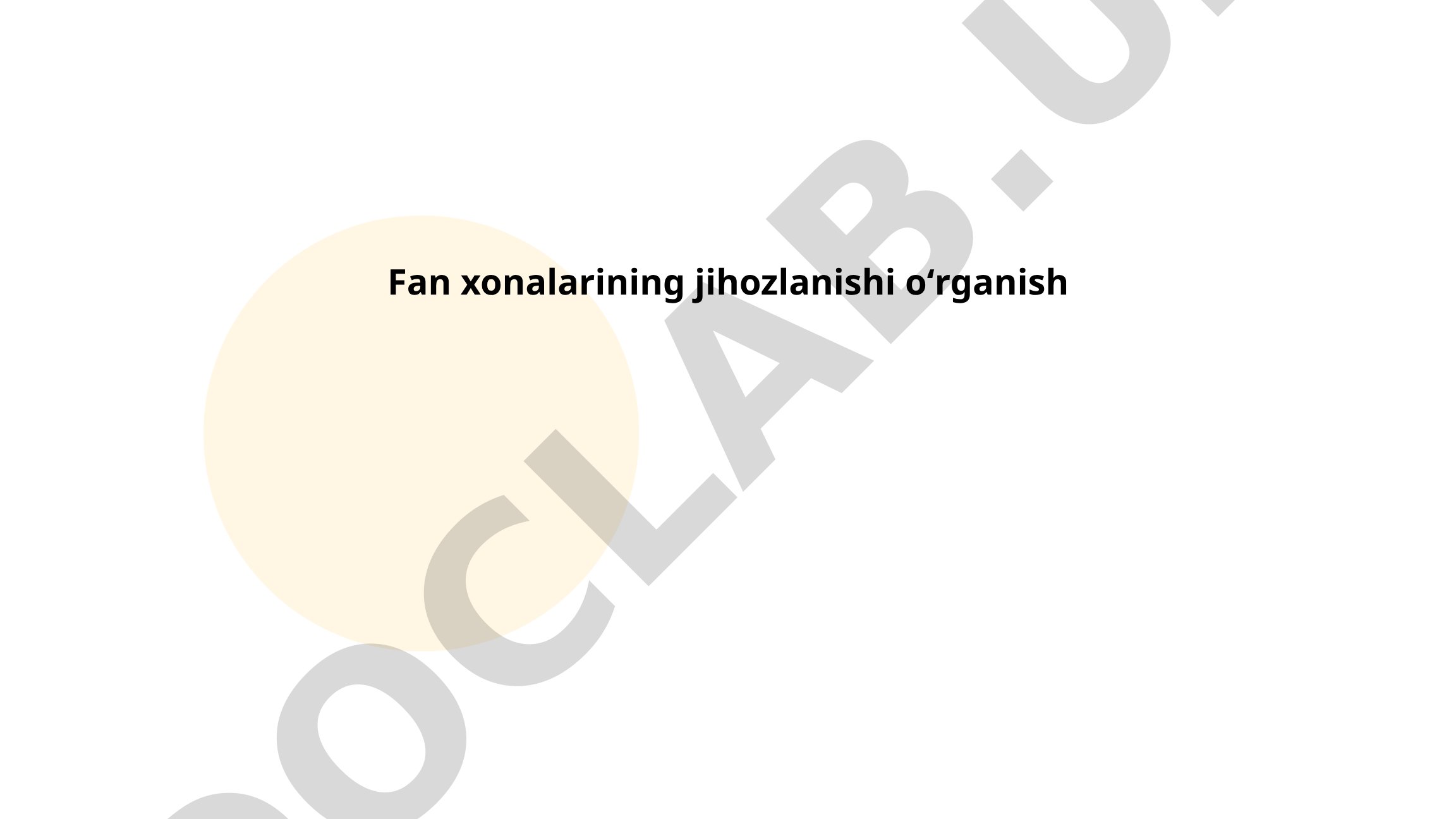 Fan xonalarining jihozlanishi: xavfsizlik texnologiyalari va ovoz izolyatsiyasi