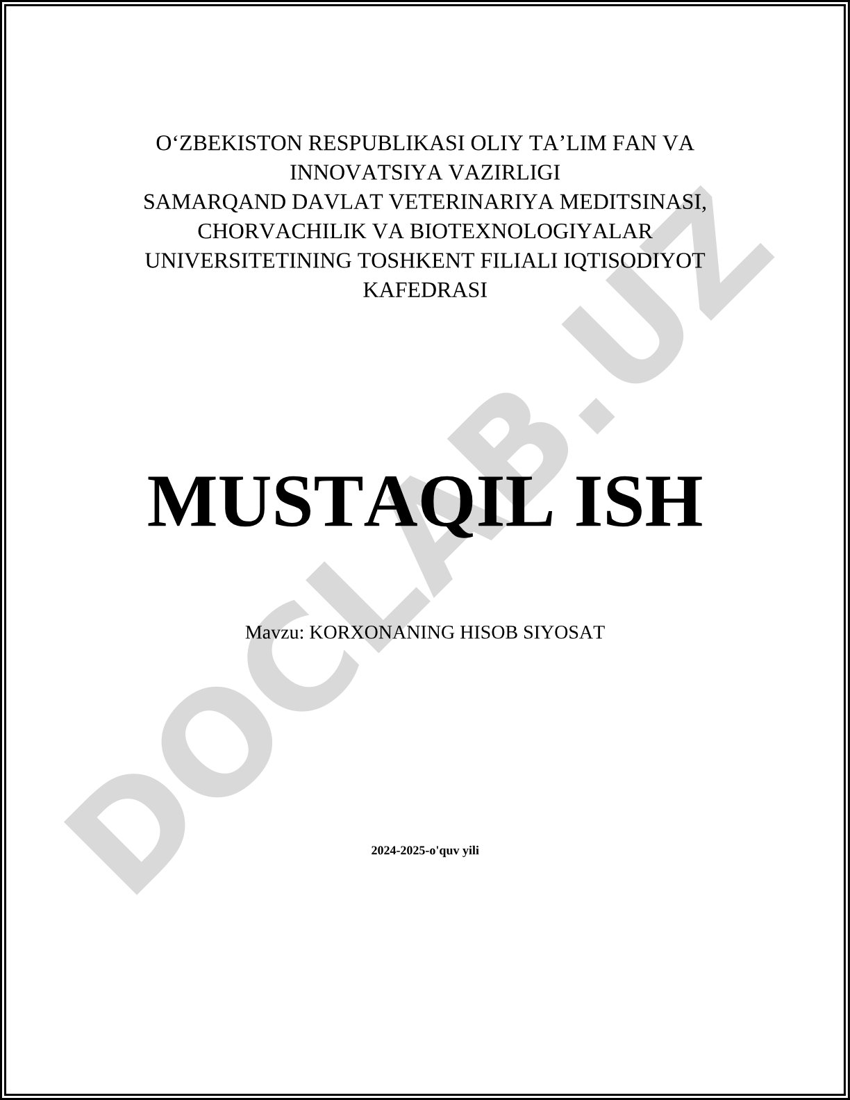 Korxonaning hisob siyosati