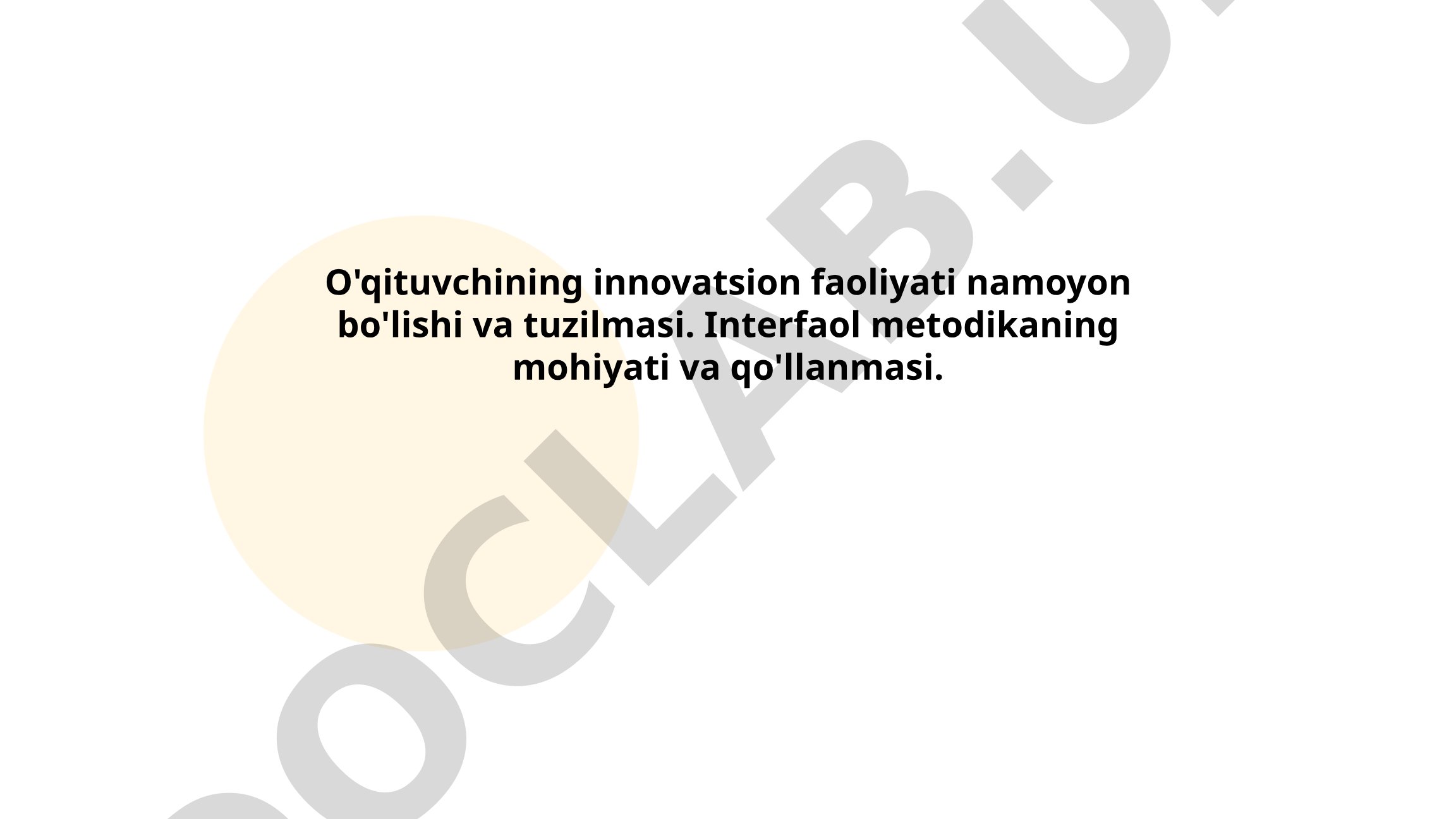 O'qituvchining innovatsion faoliyati namoyon bo'lishi va tuzilmasi