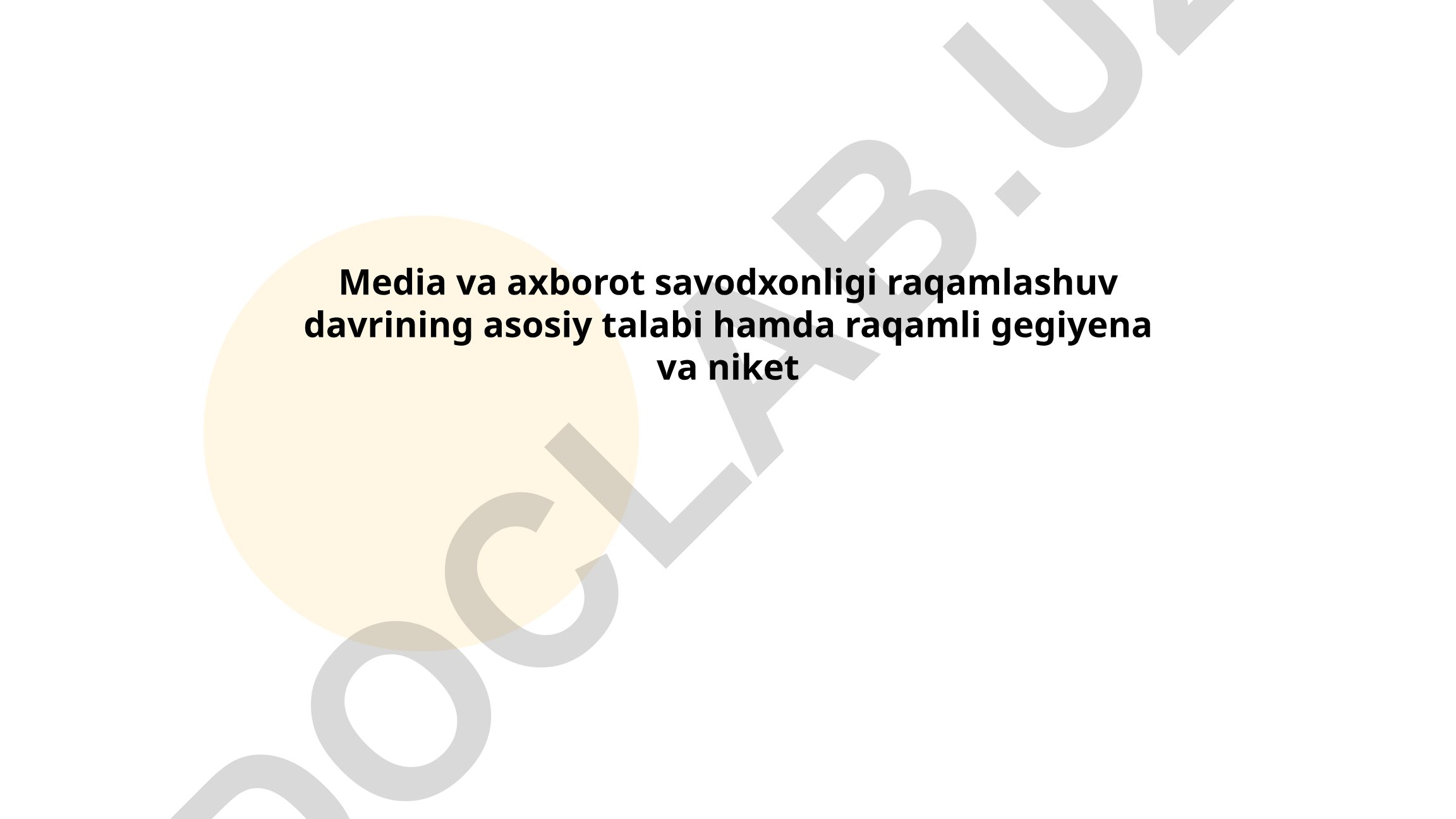 Media va axborot savodxonligi rivojlanishi