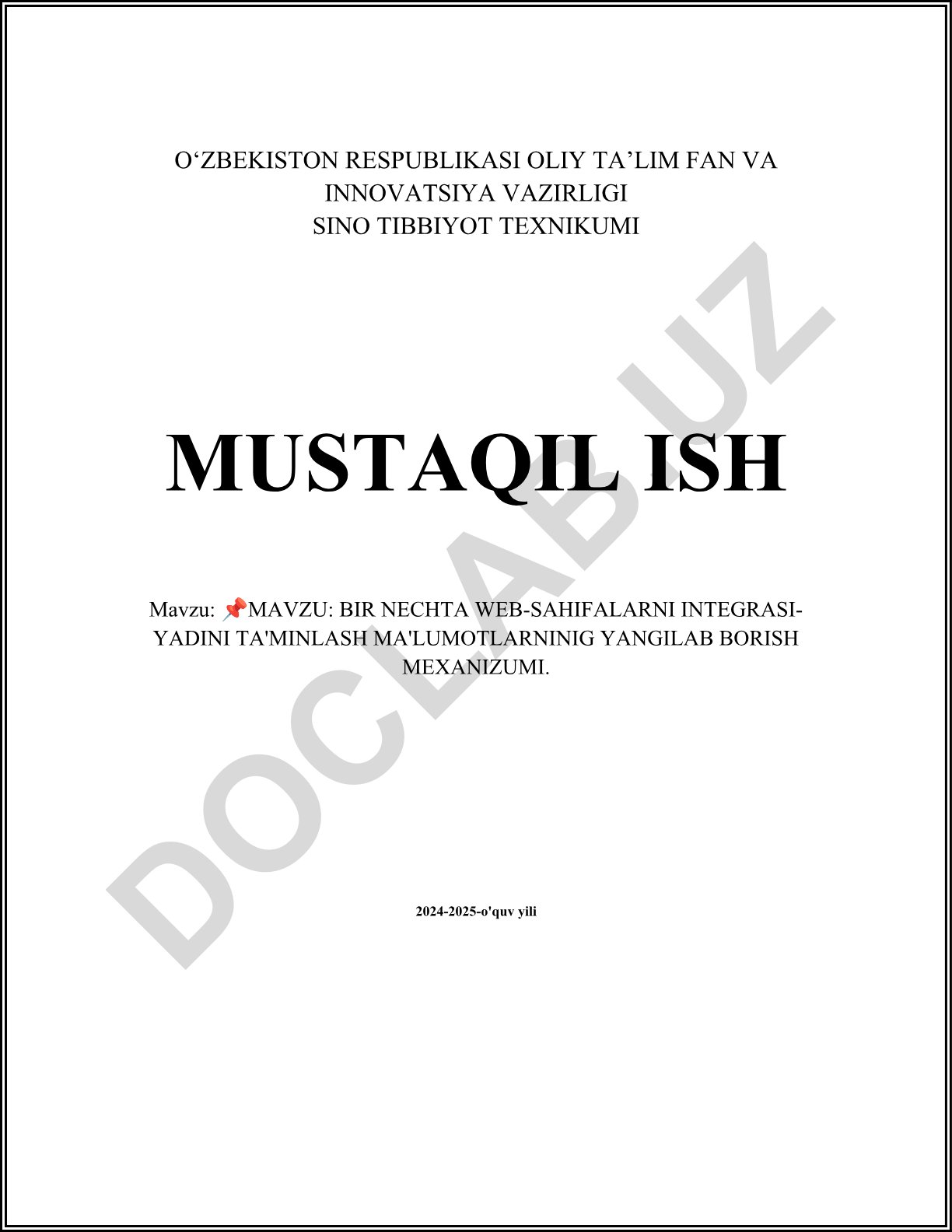 Bir nechta web-sahifalarni integratsiyasini ta'minlash va ma'lumotlarni yangilab borish mexanizmi