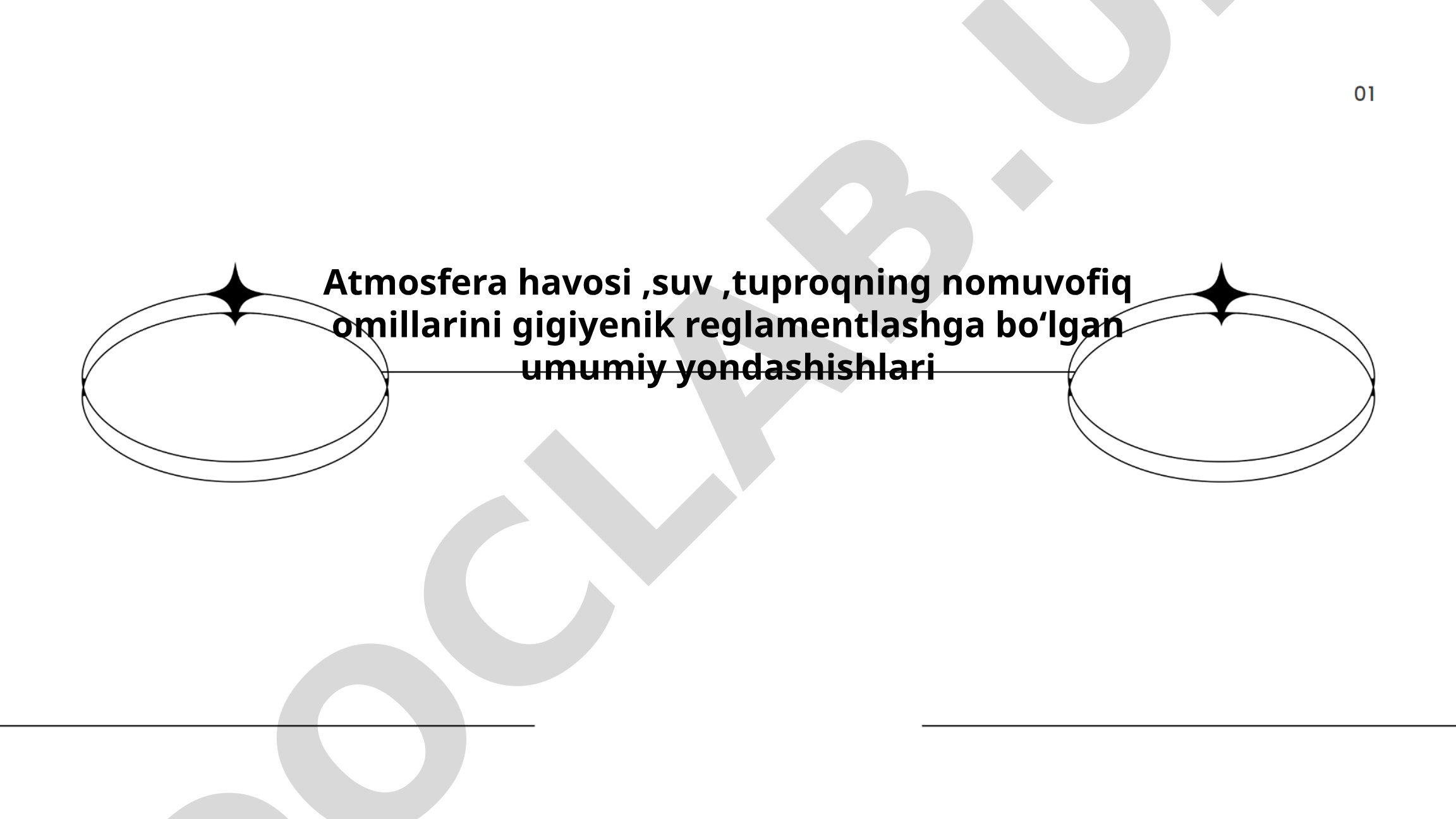 Atmosfera havosi, suv va tuproqning nomuvofiq omillarini gigiyenik reglamentlash