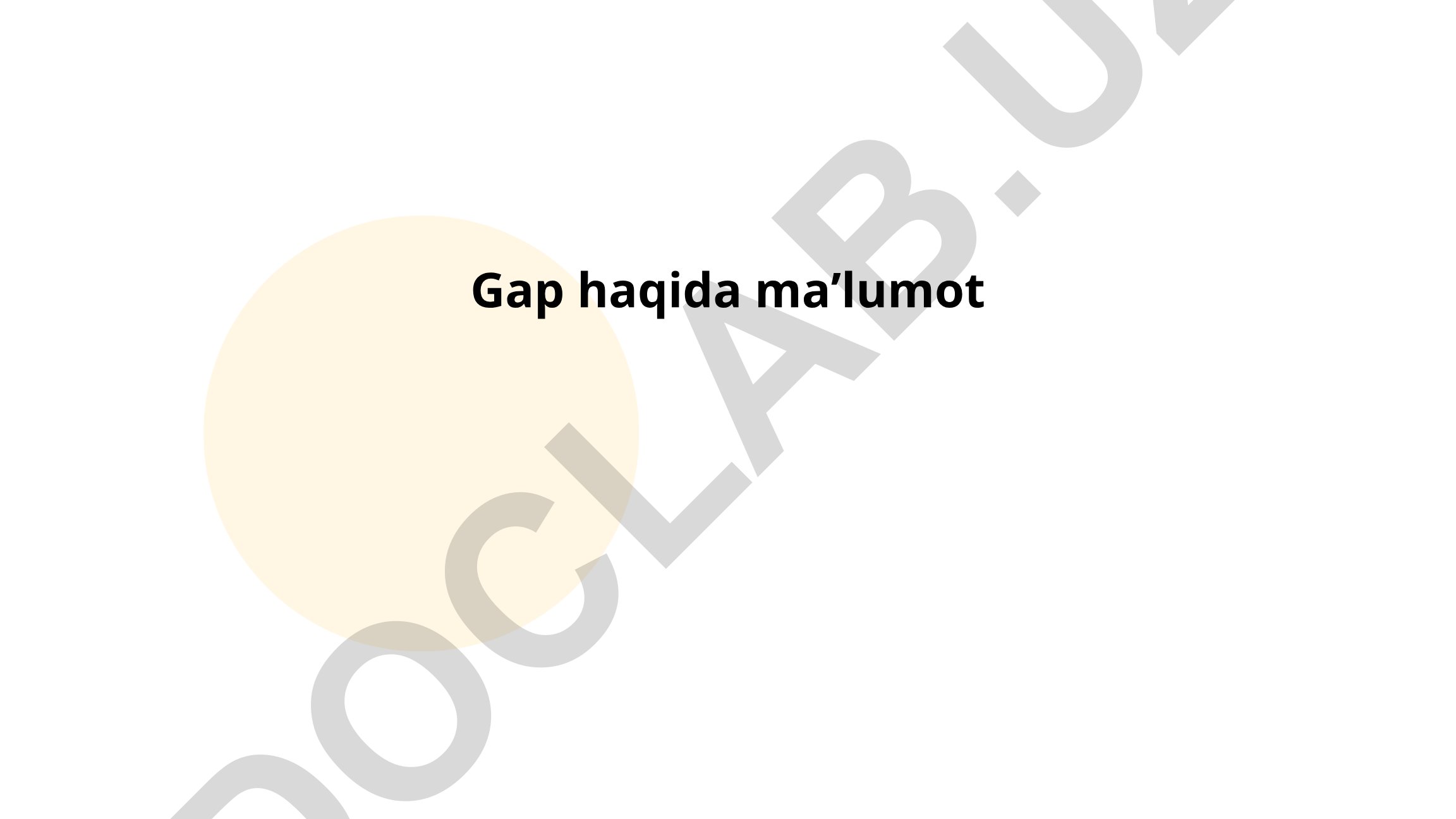 Gap tushunchasi va uning o'ziga xosliklari