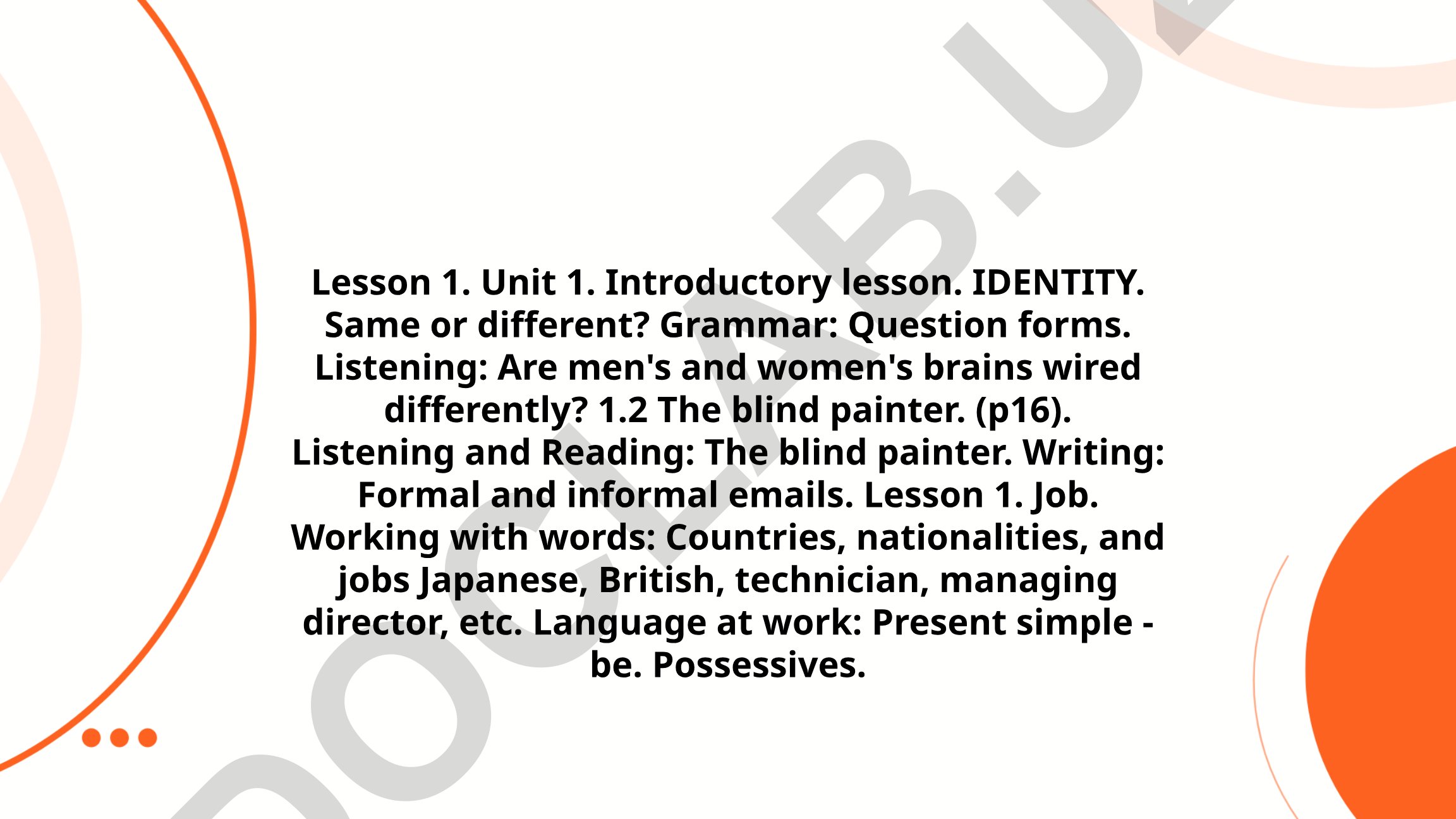 Identity and Jobs Introductory English Lesson