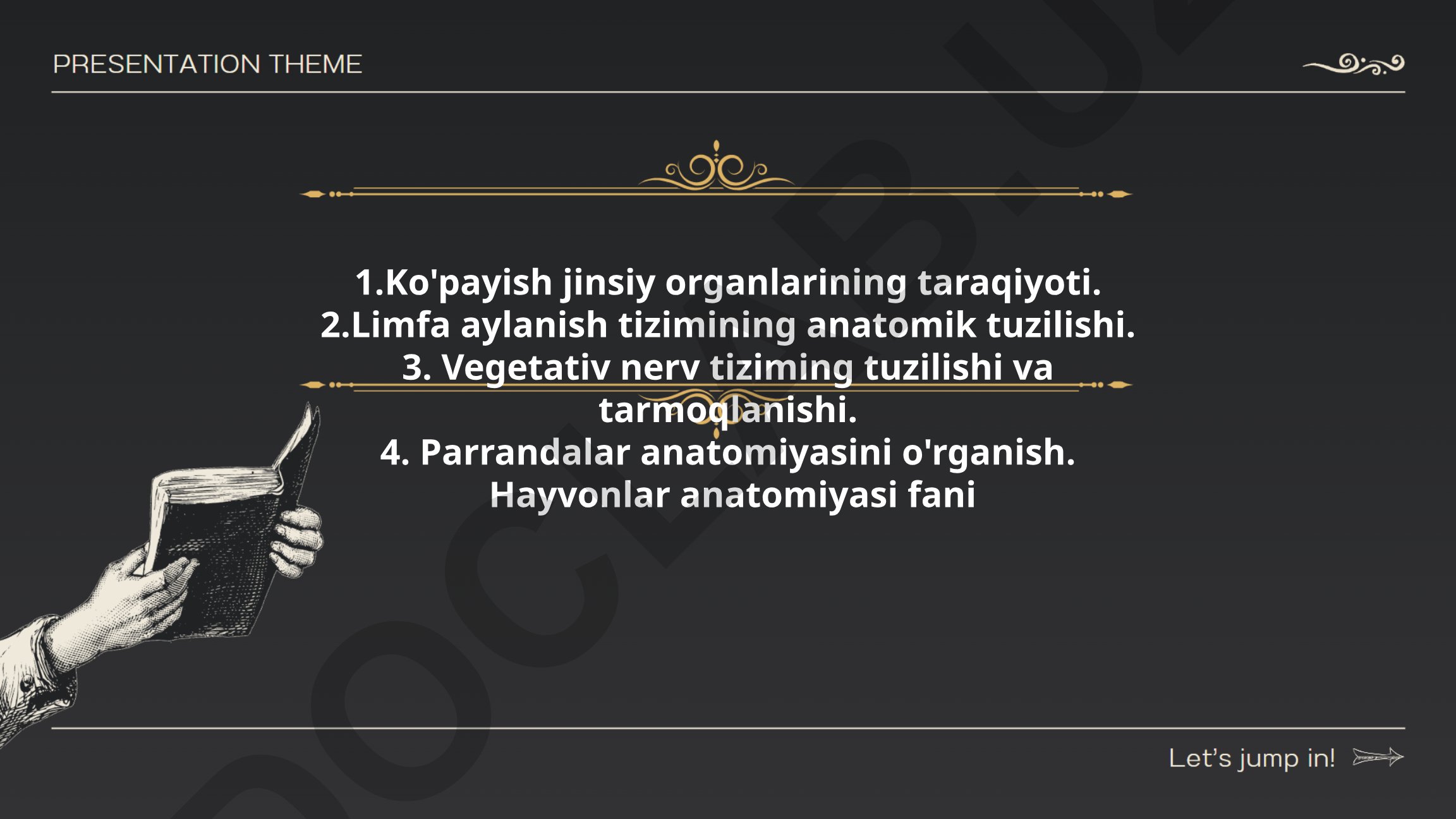 Ko'payish jinsiy organlari, limfa aylanishi va vegetativ nerv tizimi anatomiyasi
