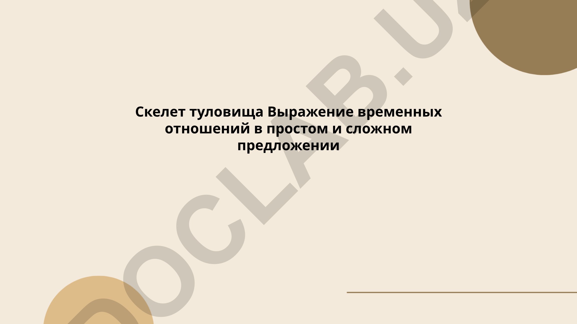 Скелет туловища и выражение временных отношений в предложениях