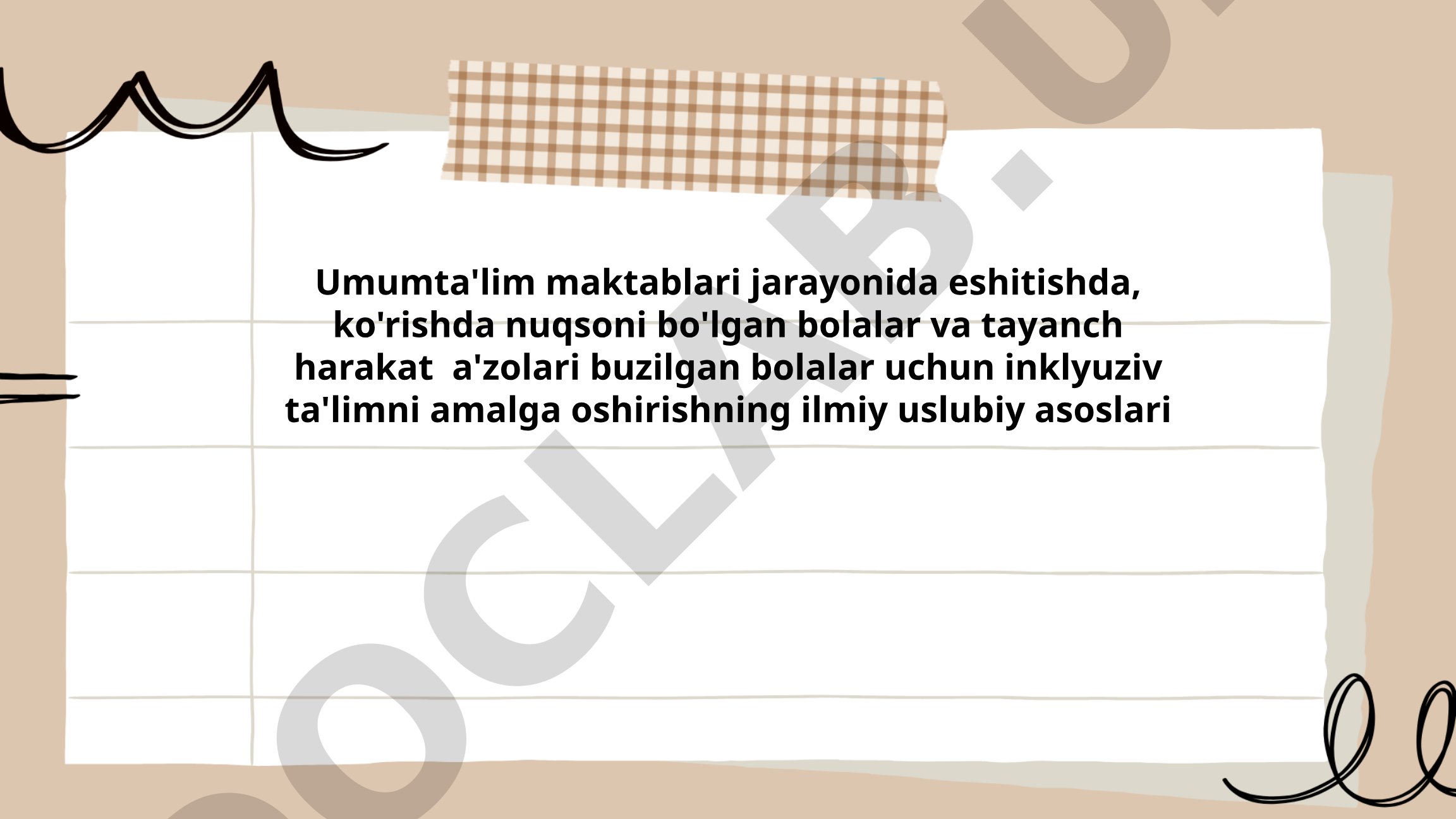 Umumta'lim maktablarida inklyuziv ta'limni amalga oshirishning ilmiy uslubiy asoslari