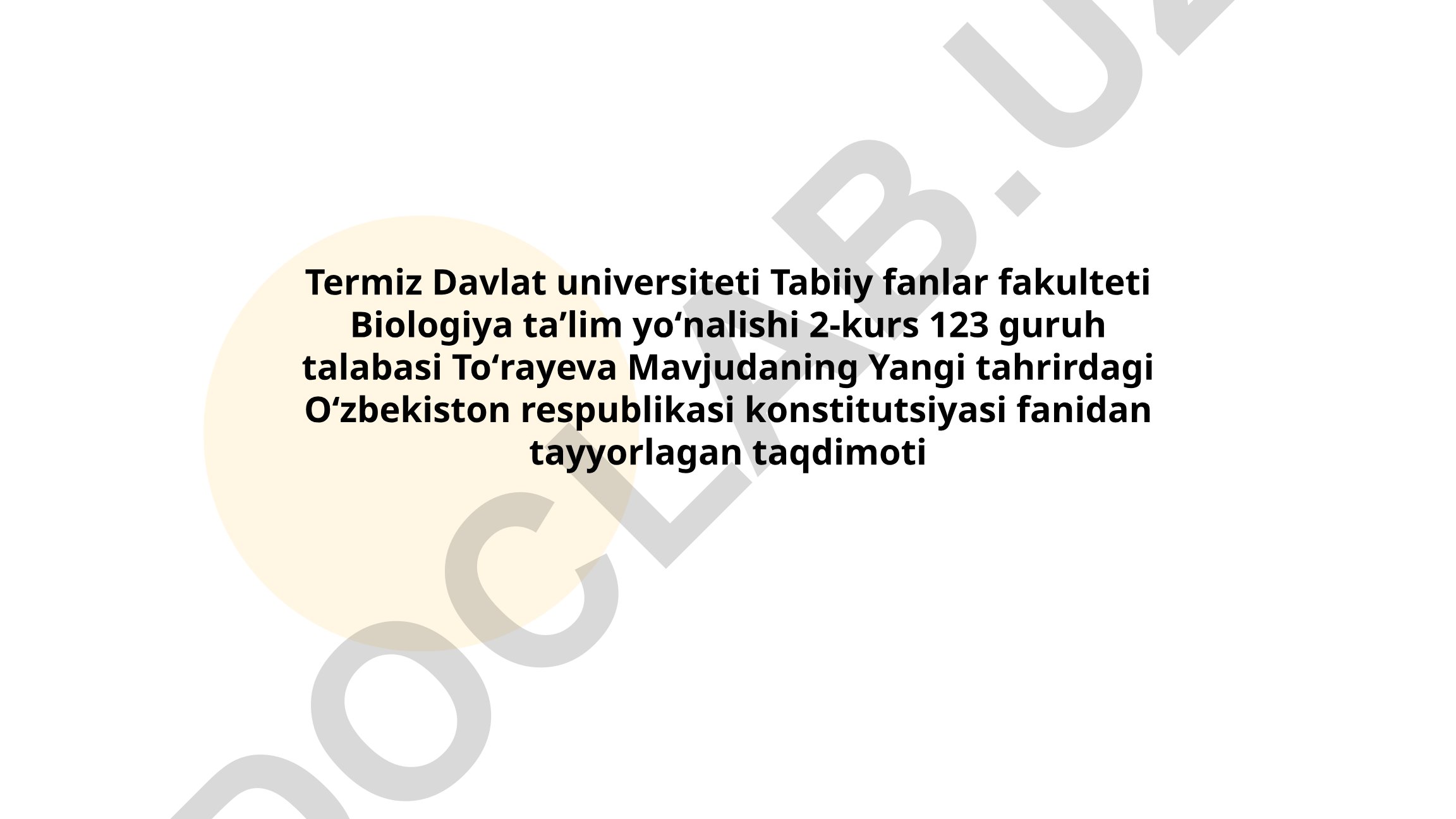 Yangi tahrirdagi Oʻzbekiston Respublikasi Konstitutsiyasi