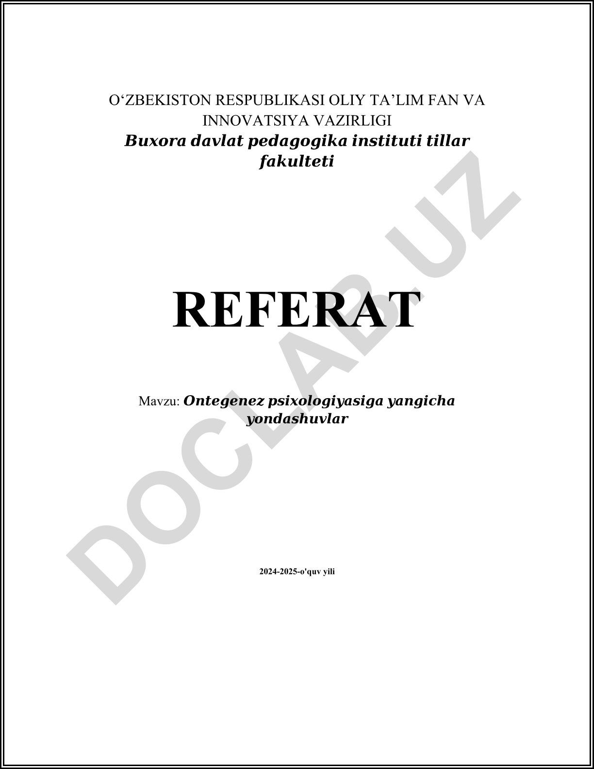 Ontogenez psixologiyasiga yangicha yondashuvlar