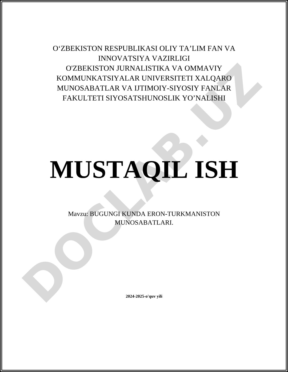 Bugungi kunda Eron-Turkmaniston munosabatlari