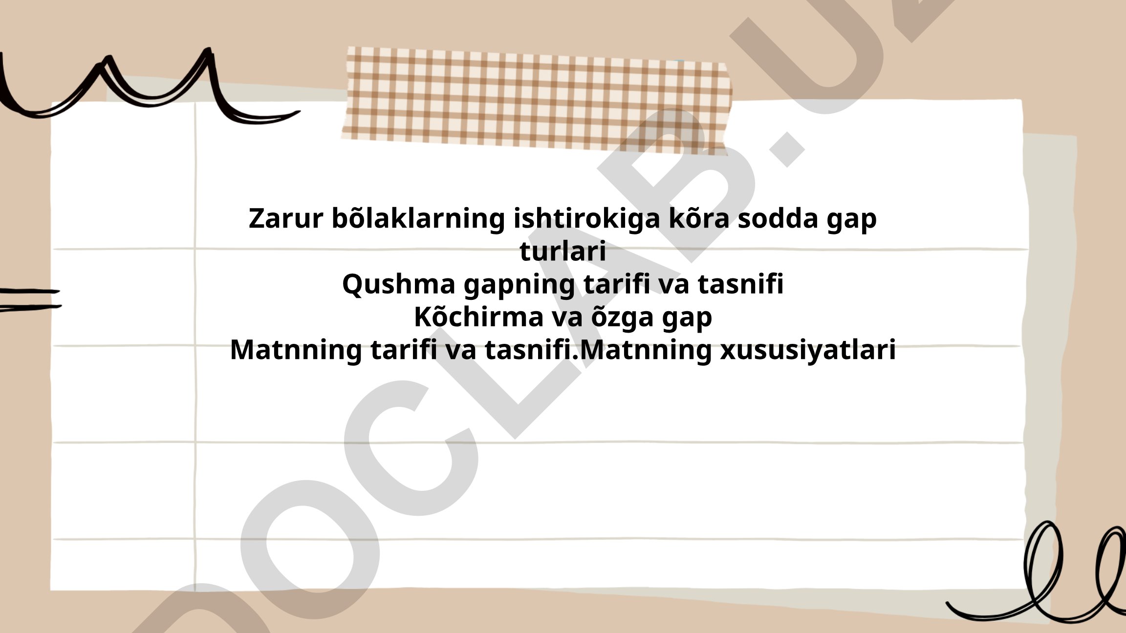 O'zbek tilida sodda va qushma gaplar tahlili
