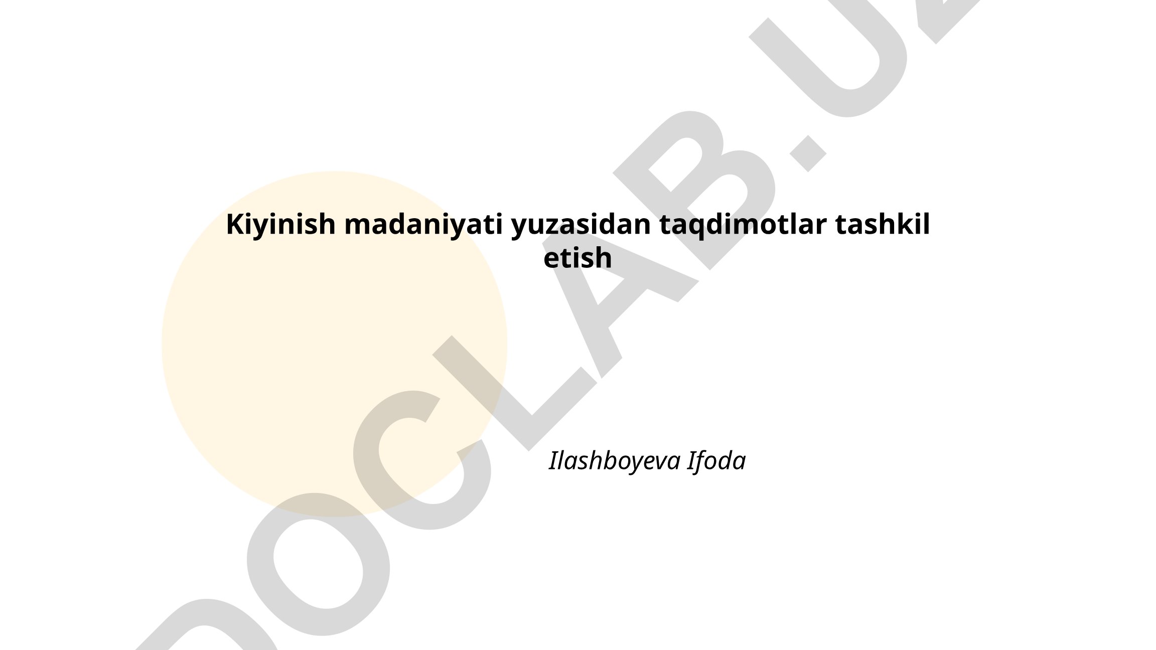 Kiyinish madaniyatining tarixiy rivojlanishi va milliy kiyimlar
