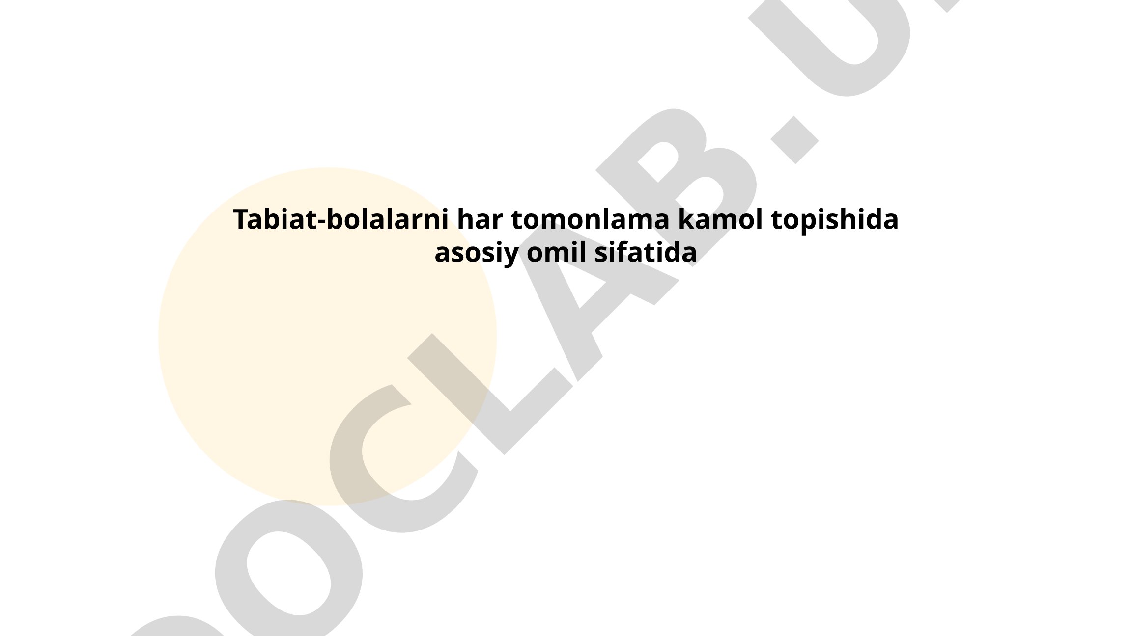Tabiatning bolalar tafakkurini rivojlantirishdagi roli