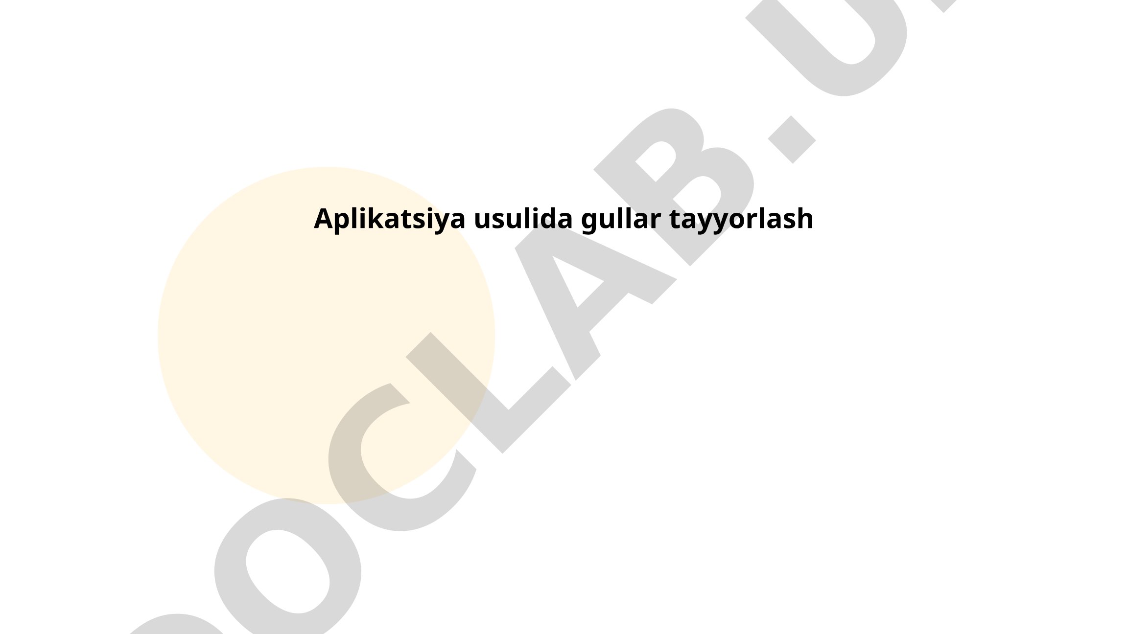 Aplikatsiya usulida gullar tayyorlash