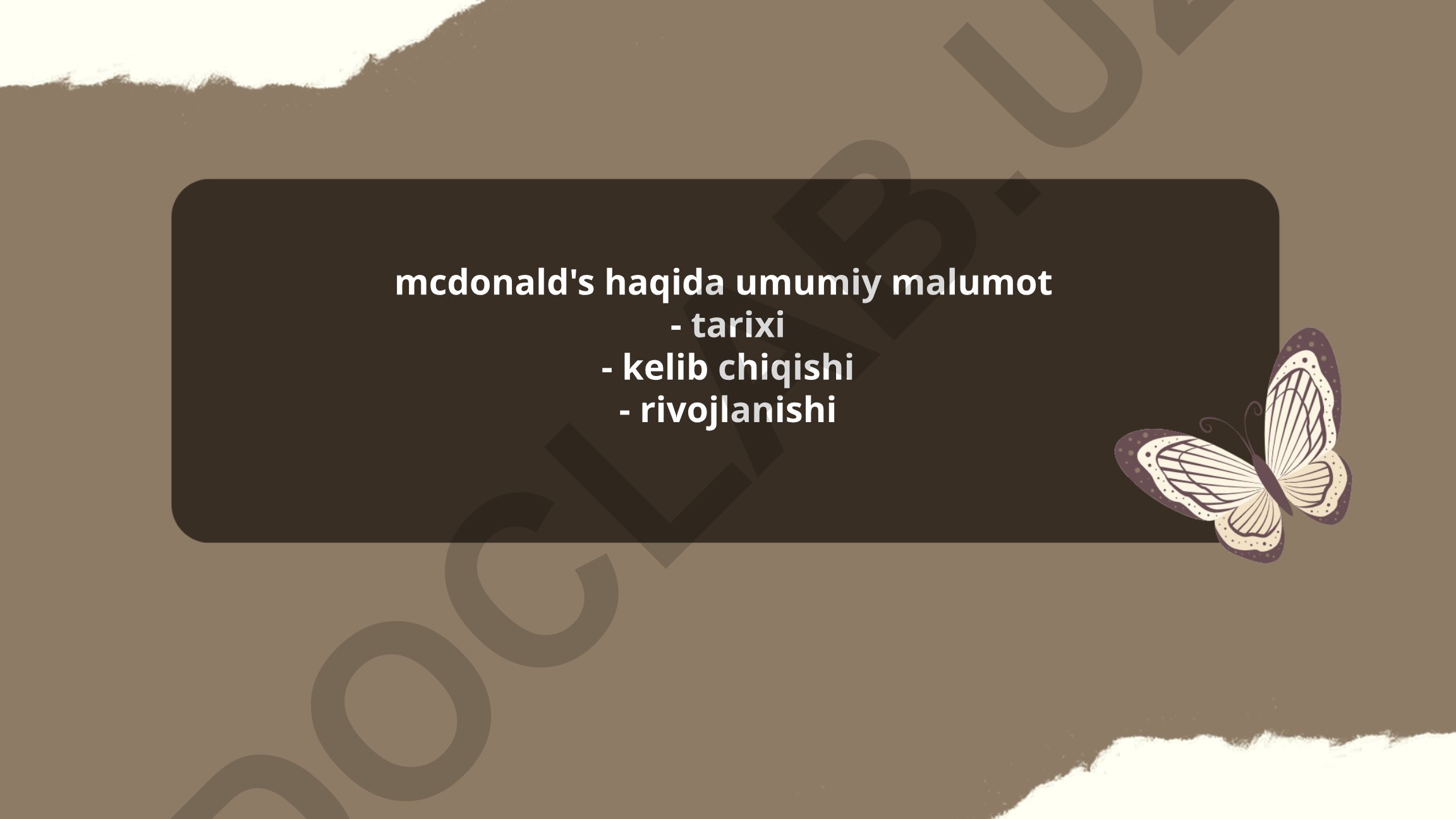 McDonald's tarixi va rivojlanishi